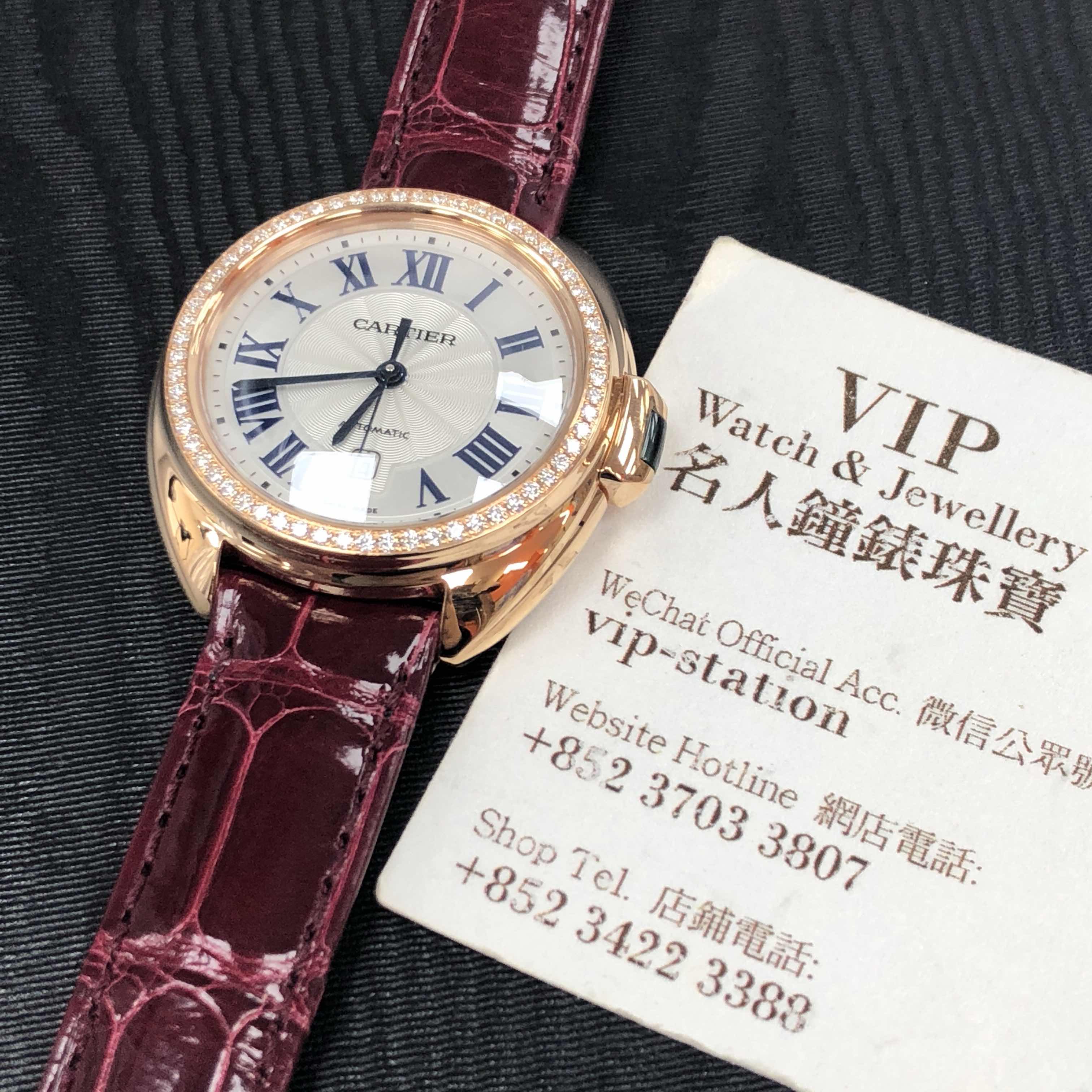 Cartier WJCL0047 Cle de Cartier Replica Watch, Automatic Movement, 18kt Rose Gold Case, White Dial - Image 5