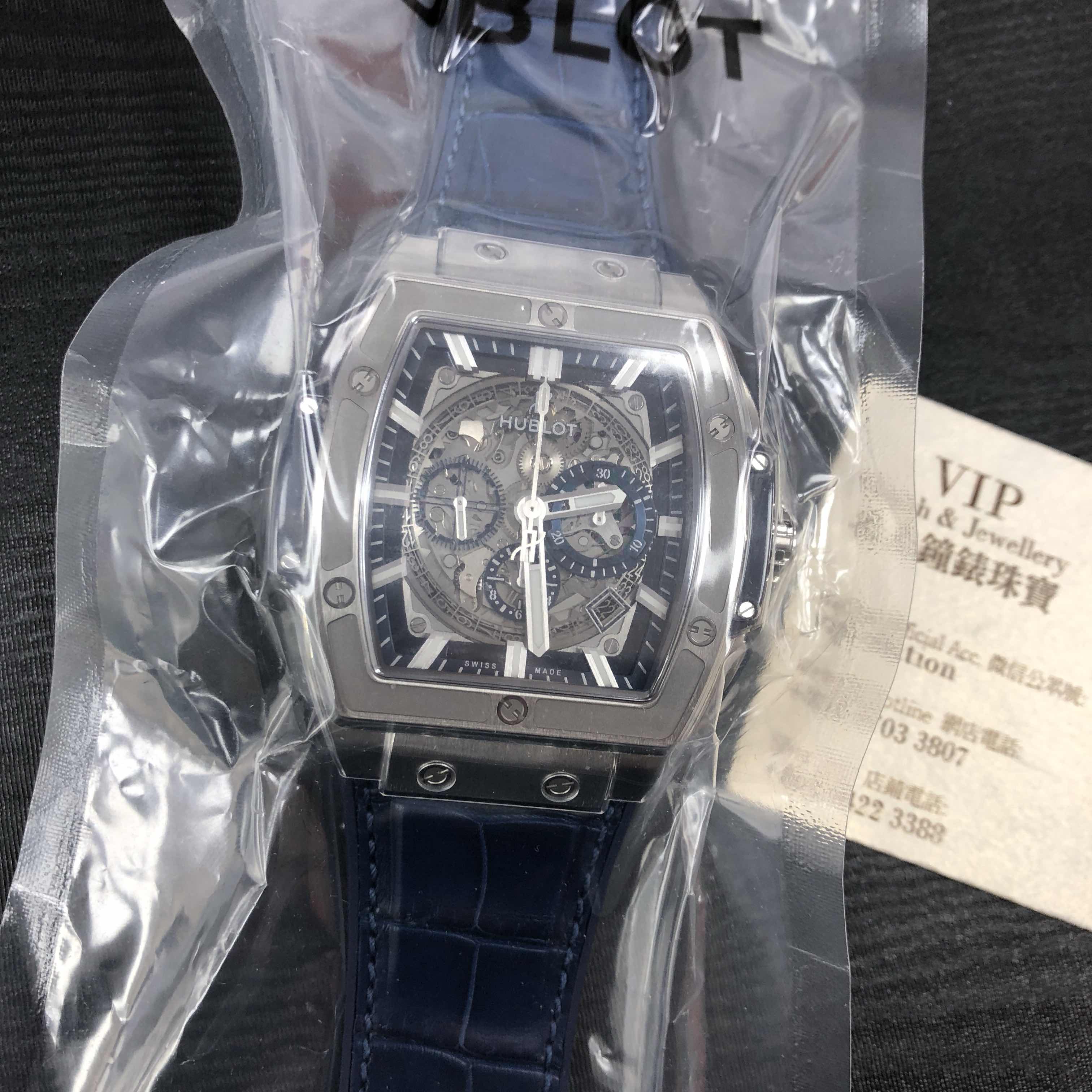 Hublot 601.NX.7170.LR Automatic Titanium Replica Watch, Silver Dial, Blue Alligator Strap - Image 5