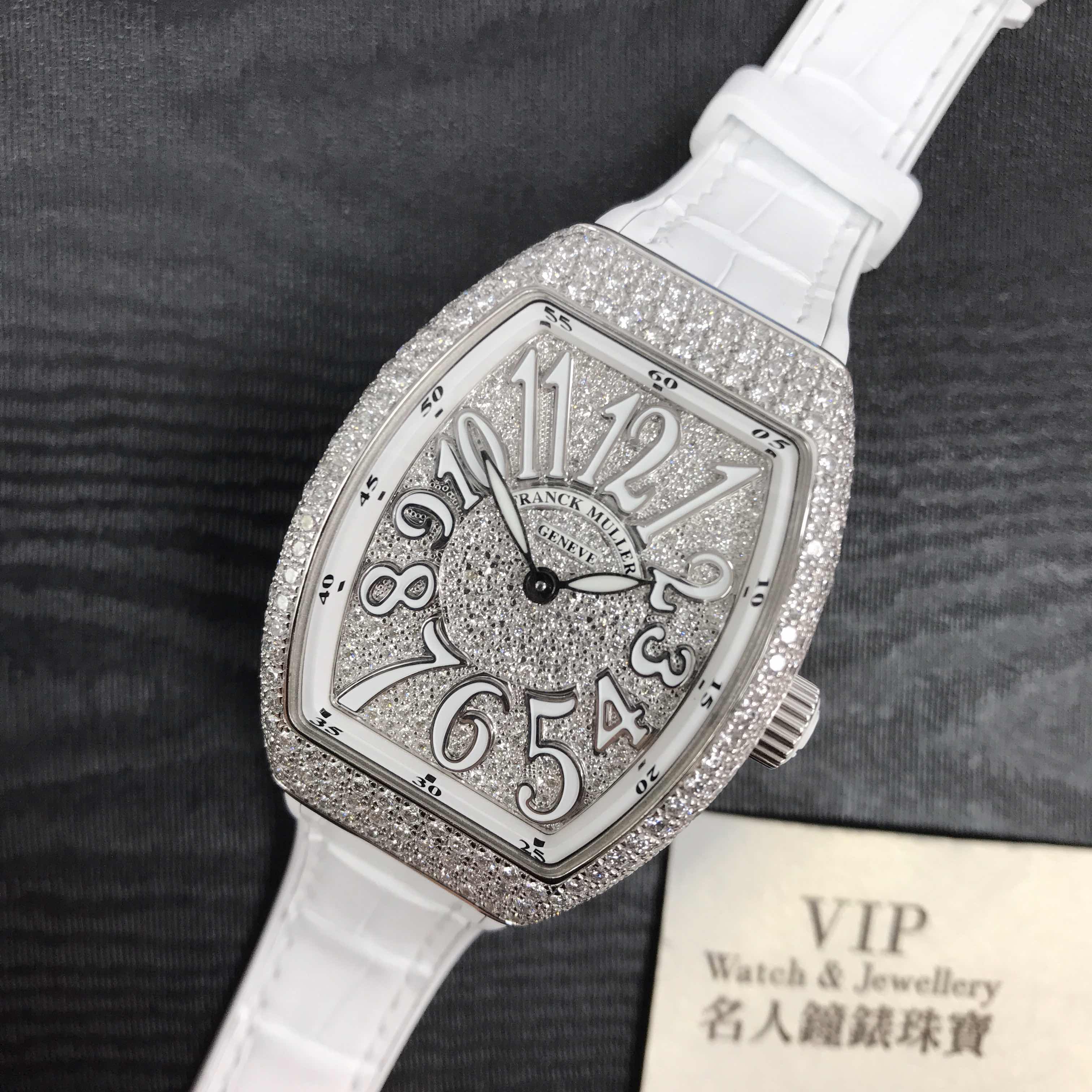 Franck Muller V 32 QZ D CD OG.BC VANGUARD Quartz 18kt White Gold Diamond | Replica Watch - Image 5