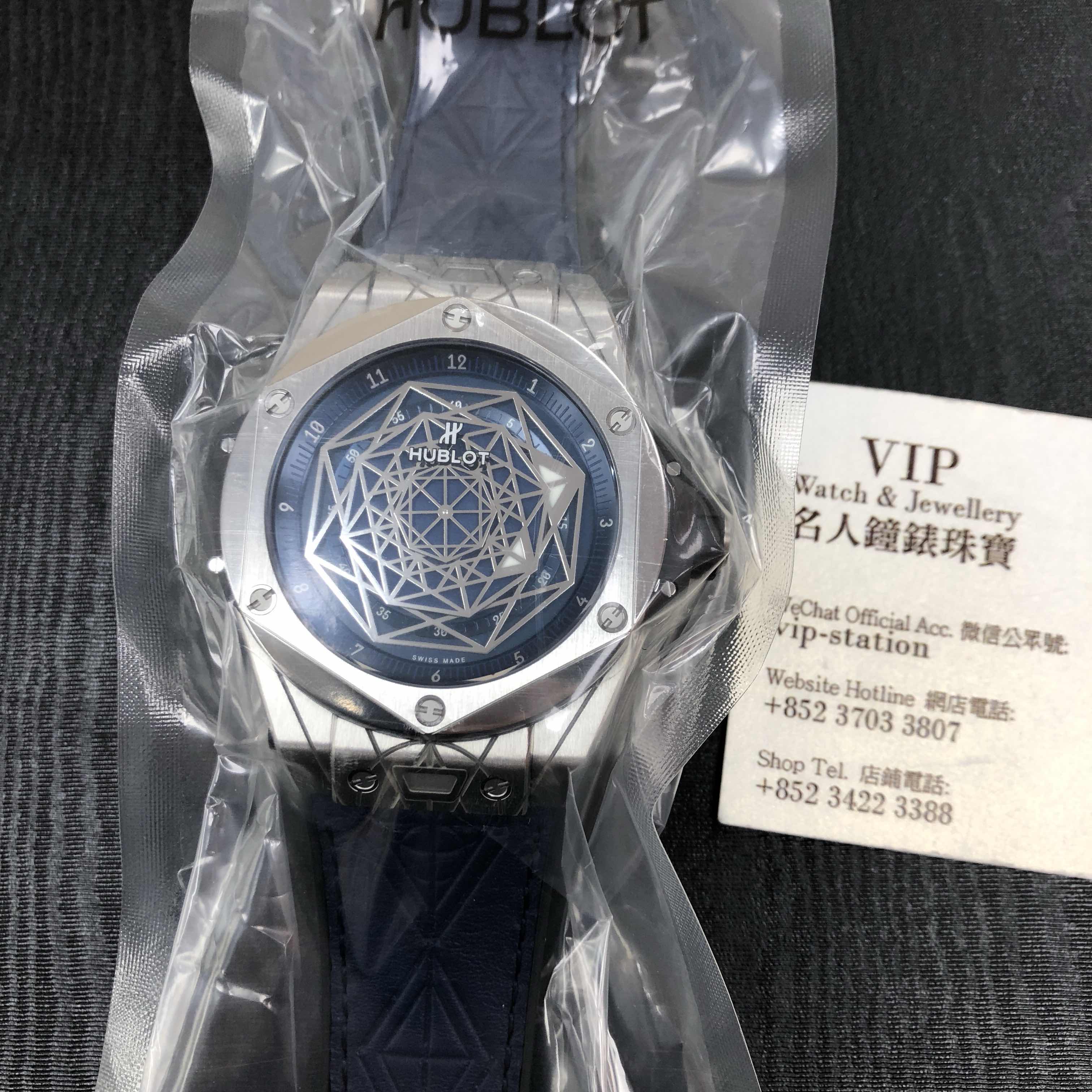 Hublot 415.NX.7179.VR.MXM18 Automatic Titanium Replica Watch, Blue Dial, Cowhide Strap - Image 4