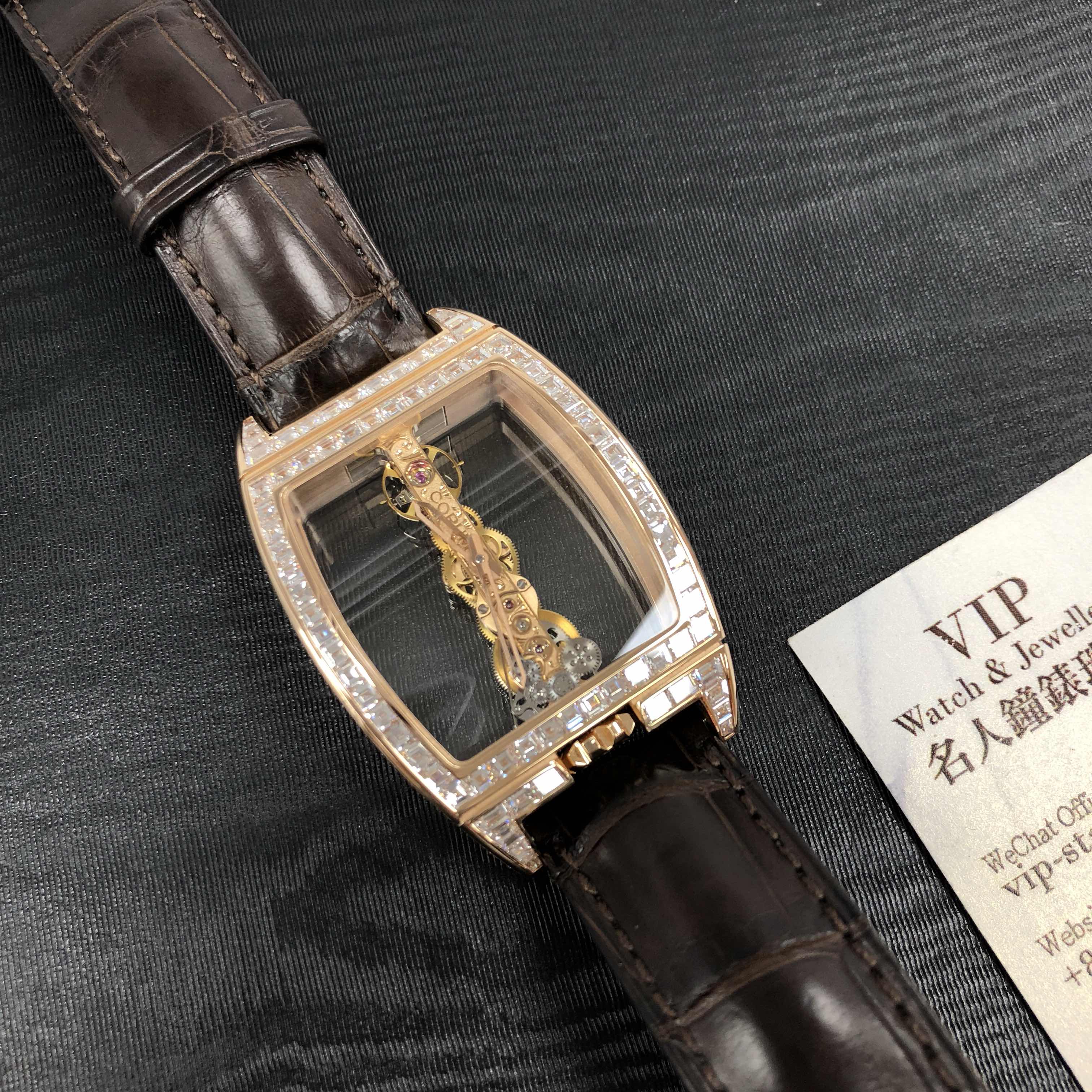 Corum 113.169.85/0002 0000 Replica Watch Manual Wind 18kt Rose Gold Transparent Dial Diamonds - Image 5