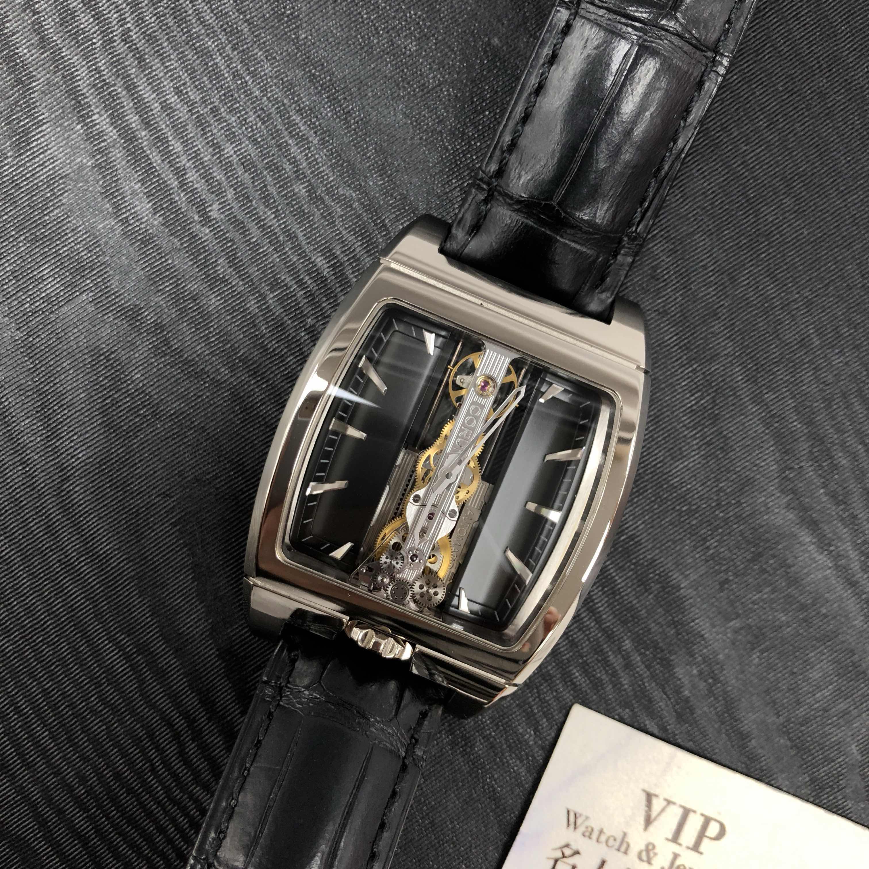 Corum Bridge 313.150.59/0001 FN01 Replica Watch, Automatic, Black Dial, 18kt White Gold Case - Image 5
