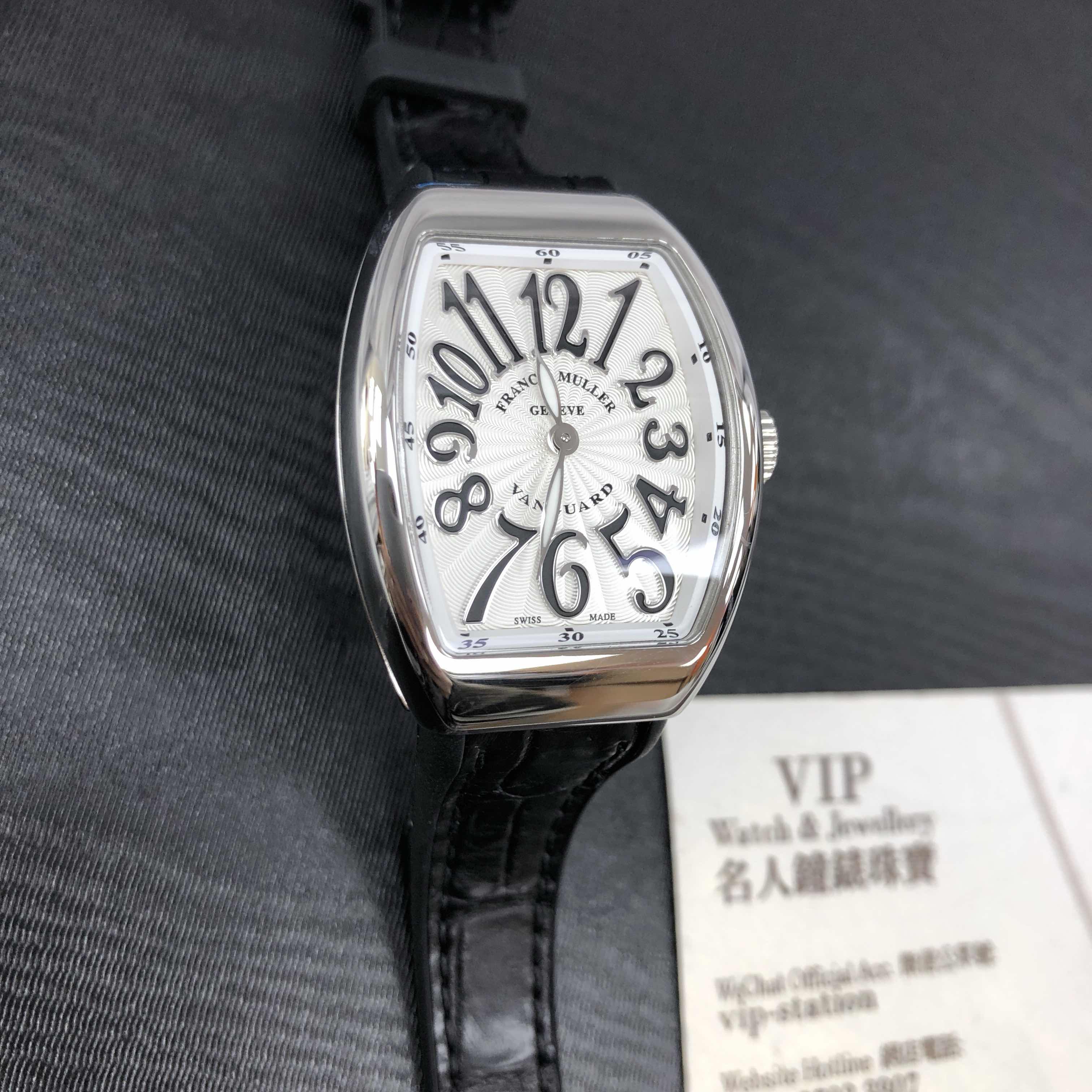 Franck Muller V 29 QZ AC NR VANGUARD Quartz Stainless Steel White Dial Alligator Strap Replica Watch - Image 5