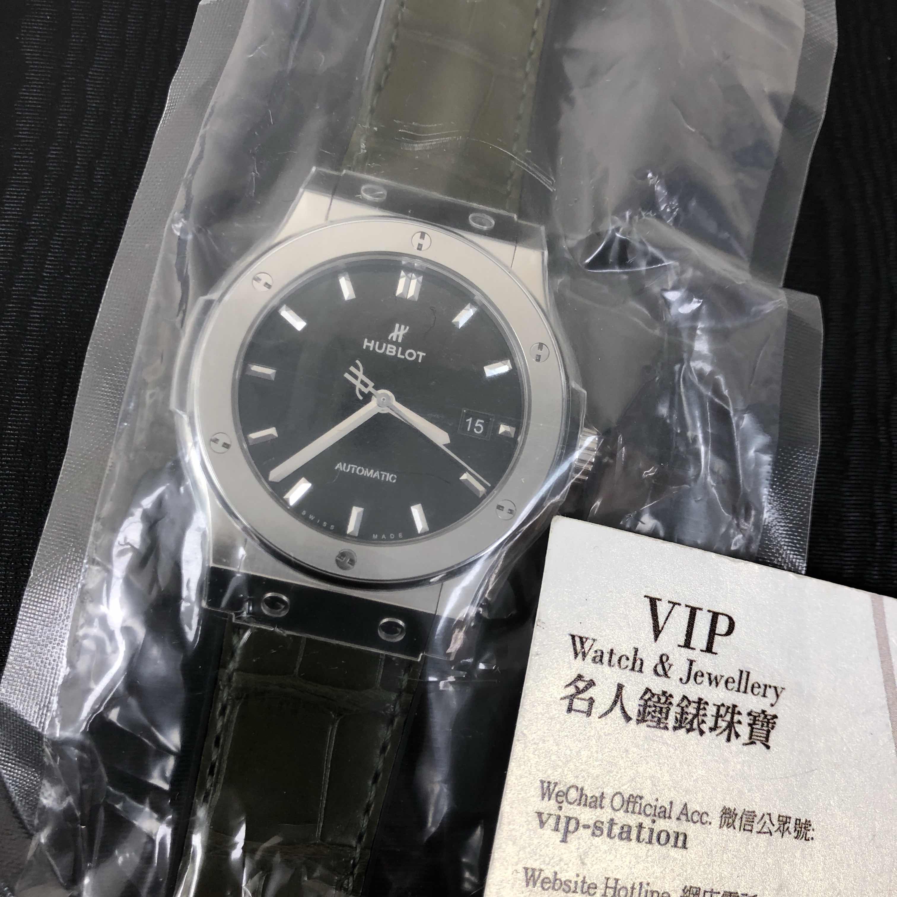 Hublot 542.NX.8970.LR CLASSIC FUSION Automatic Titanium Replica Watch - Alligator Green Strap - Image 5