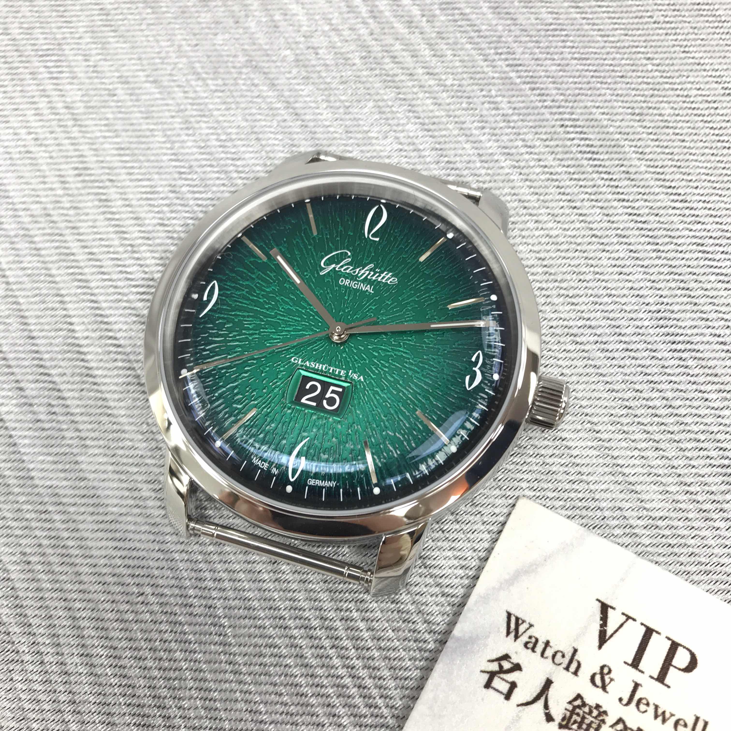 Glashutte 2-39-47-04-02-04 Replica Watch, Green Dial Automatic, Steel Case, Black Leather Strap - Image 3