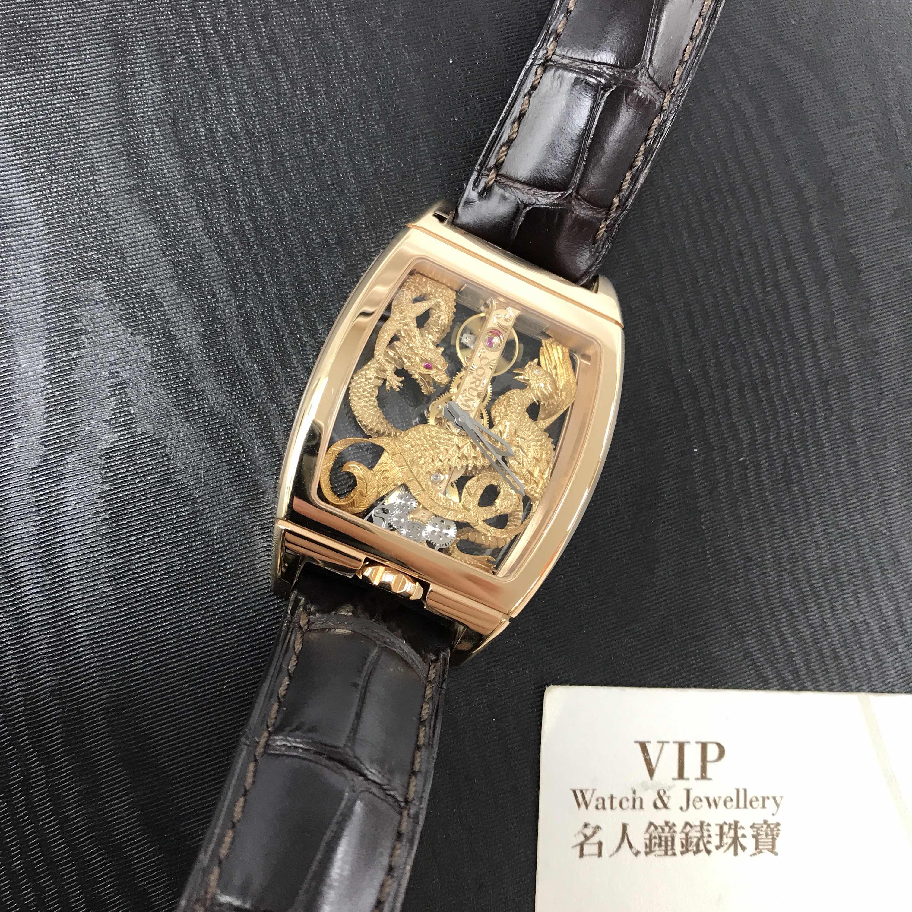 Corum Golden Bridge Manual Wind 18kt Rose Gold 113.265.55/0002 DP55R Transparent Skull Dial Replica - Image 5