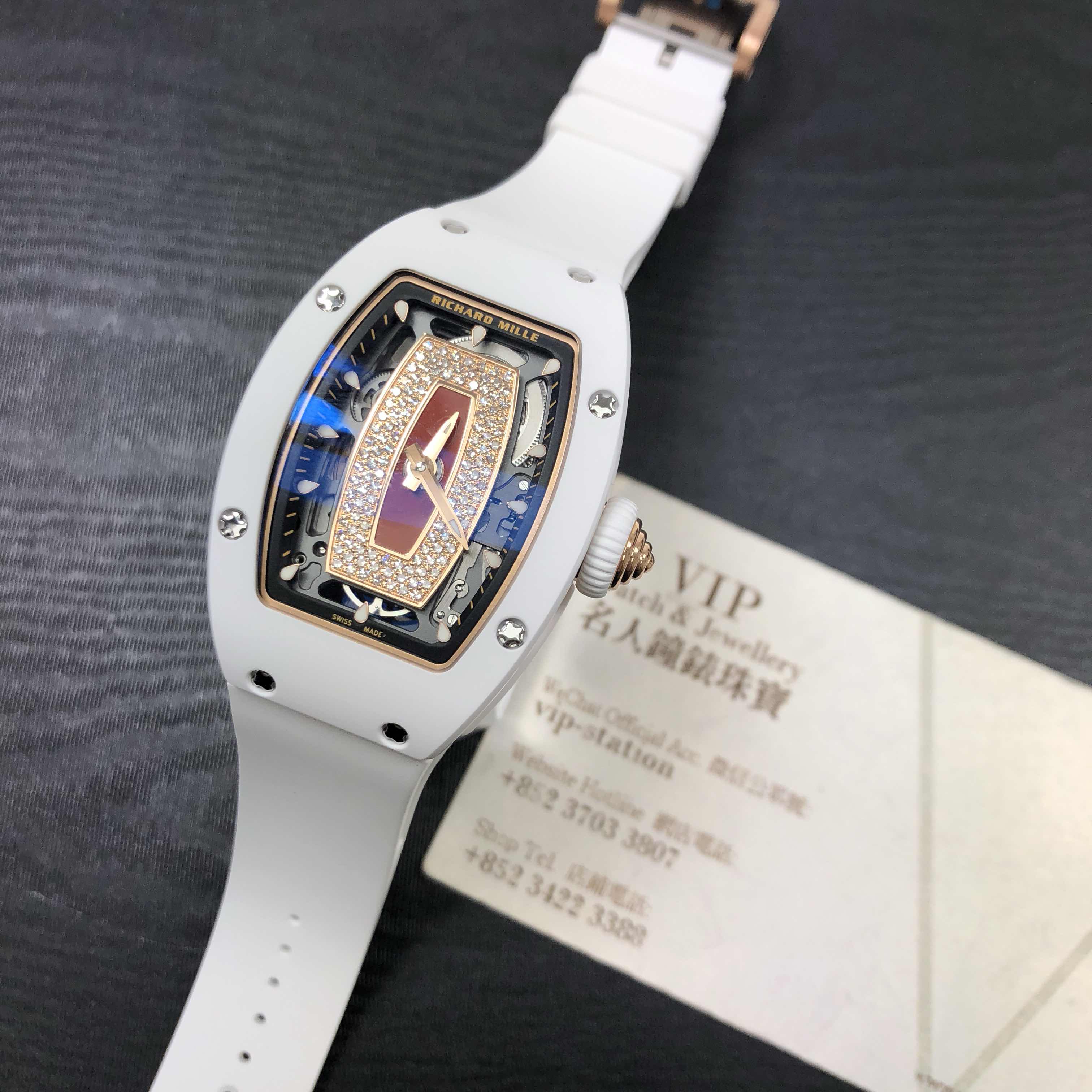 Richard Mille RM07-01 RG-ATZ Replica Watch, Automatic, White Dial, Ceramic Case, Rubber Strap - Image 5