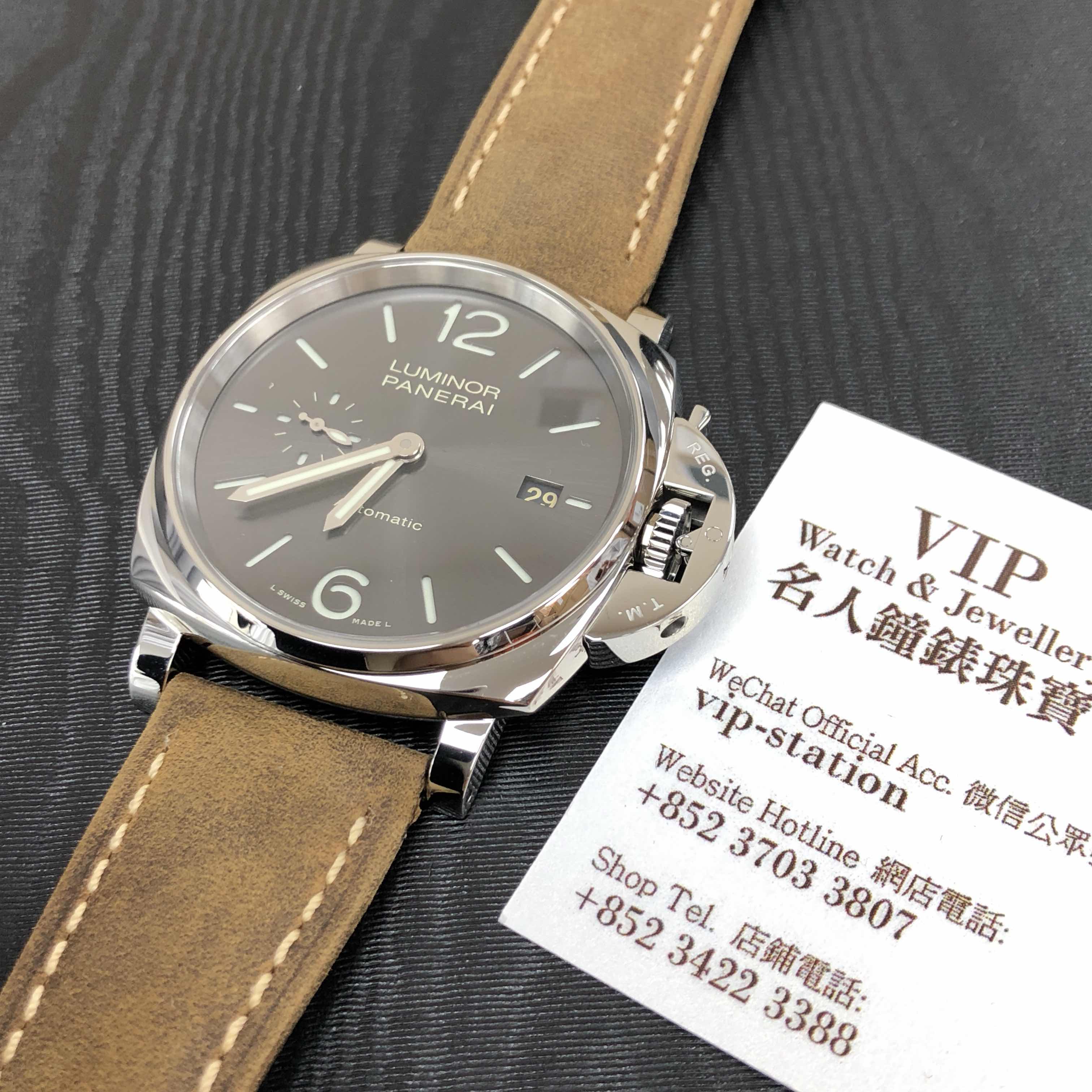 -89012-PANERAI-PAM00904-LUMINOR-DUE-AUTOMATIC-STEEL-GRAY-LEATHER-STRAP-WATCH - Image 5