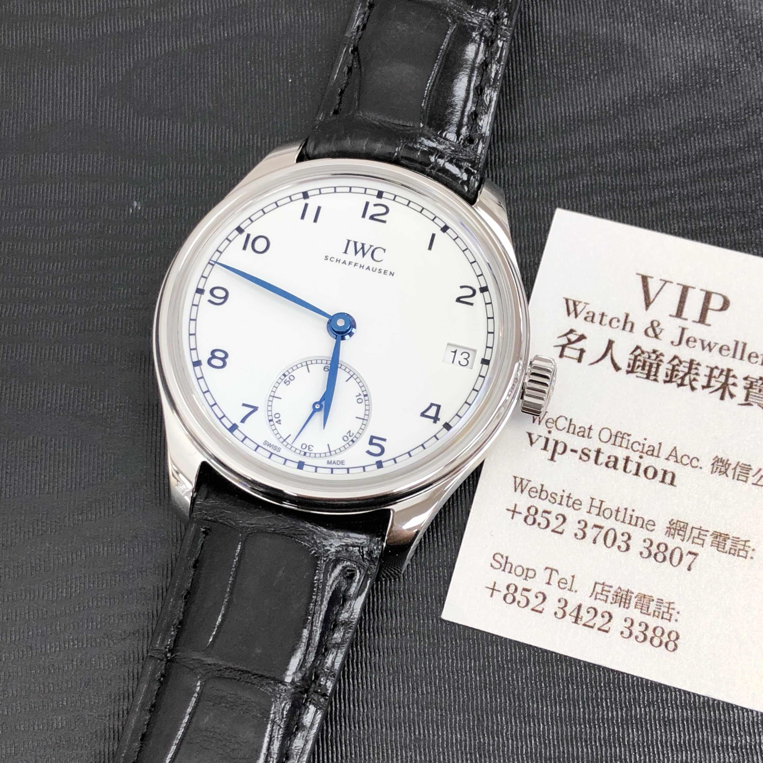 IWC IW510212 Portuguese Manual Wind White Dial Stainless Steel 43mm Alligator Strap Replica Watch - Image 5