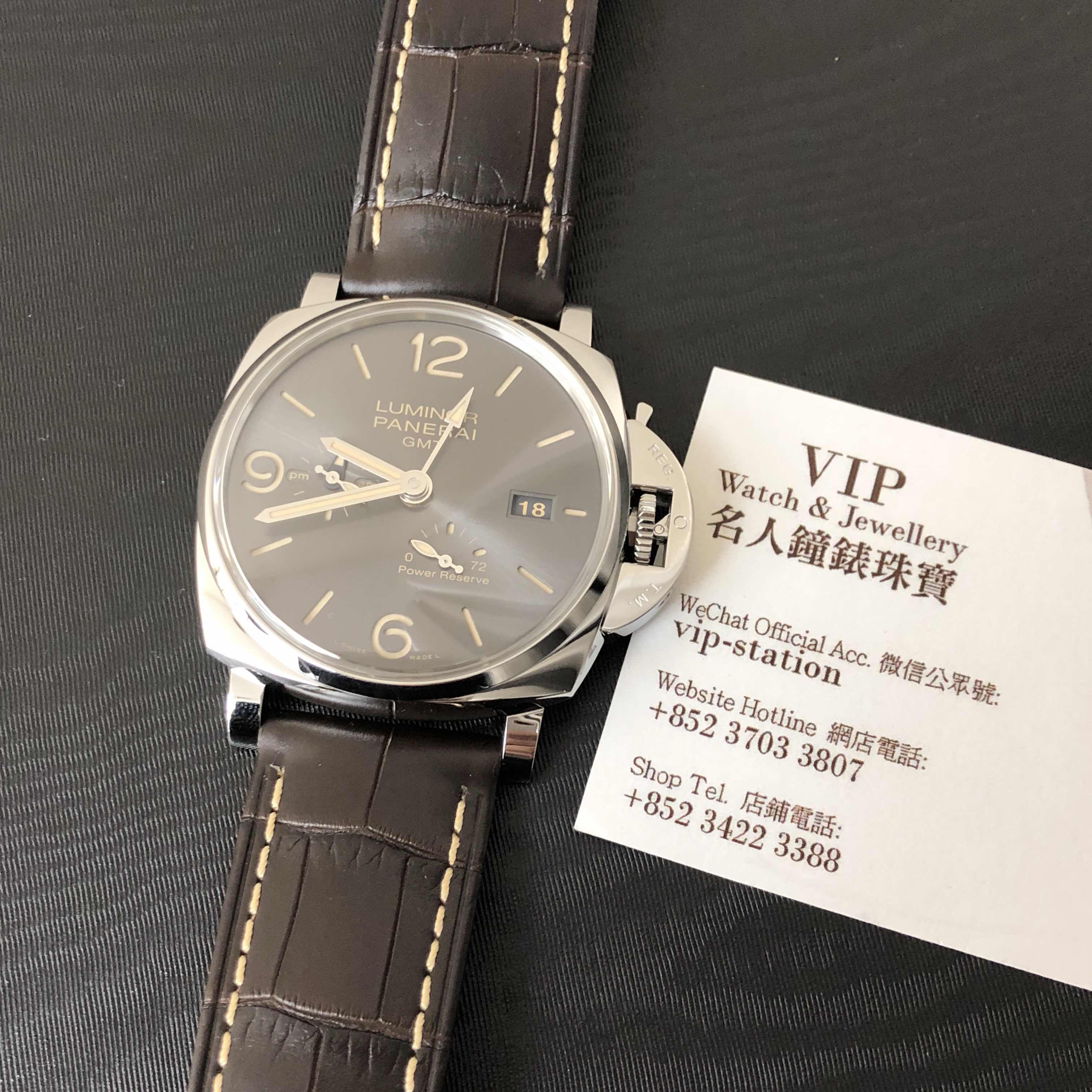 Panerai PAM00944 LUMINOR Automatic Steel Replica Watch - Swiss Movement, Gray Dial, Brown Alligator - Image 5