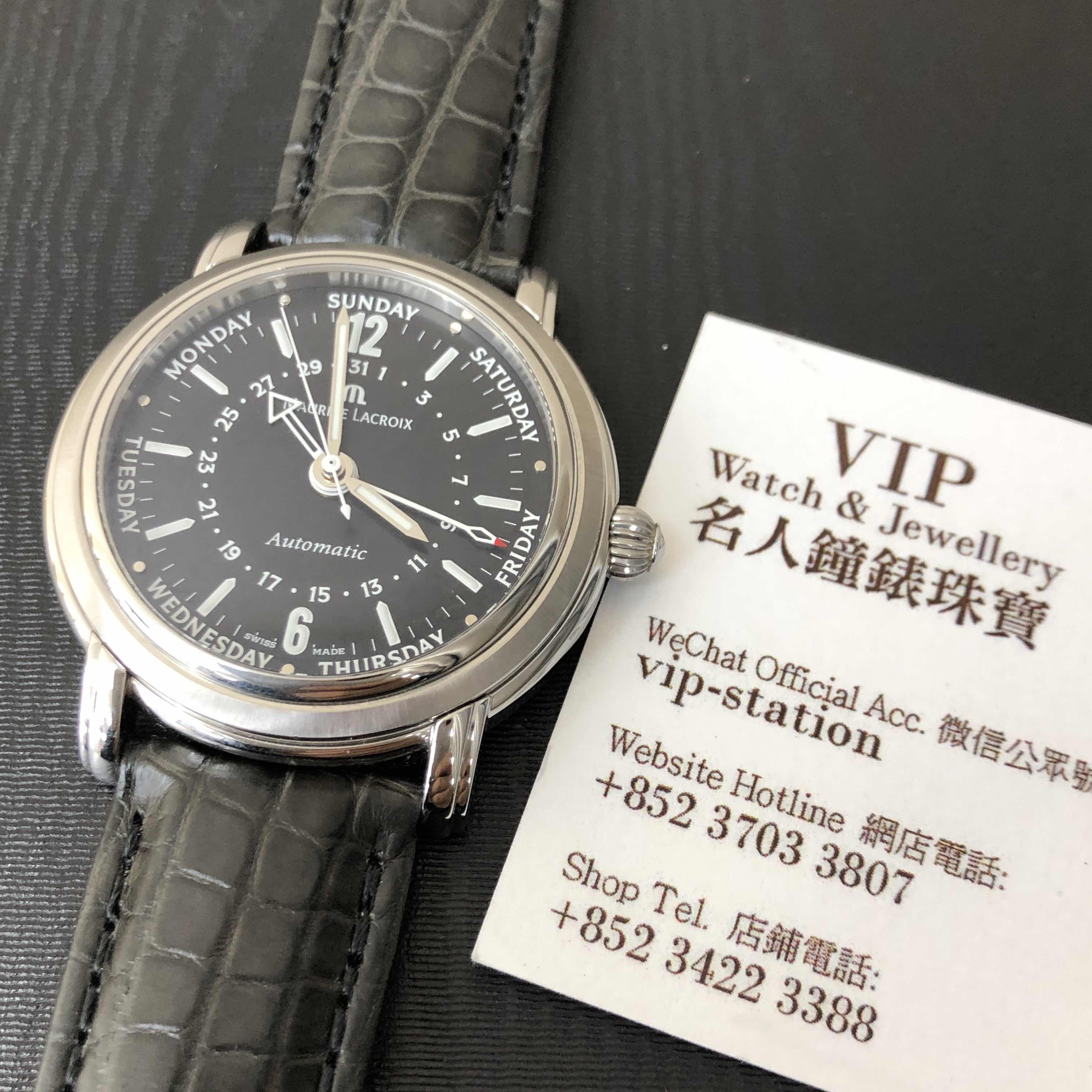 Maurice Lacroix MP6328-SS001-39E Masterpiece Replica Watch - Automatic - Black Dial - Alligator - Image 5