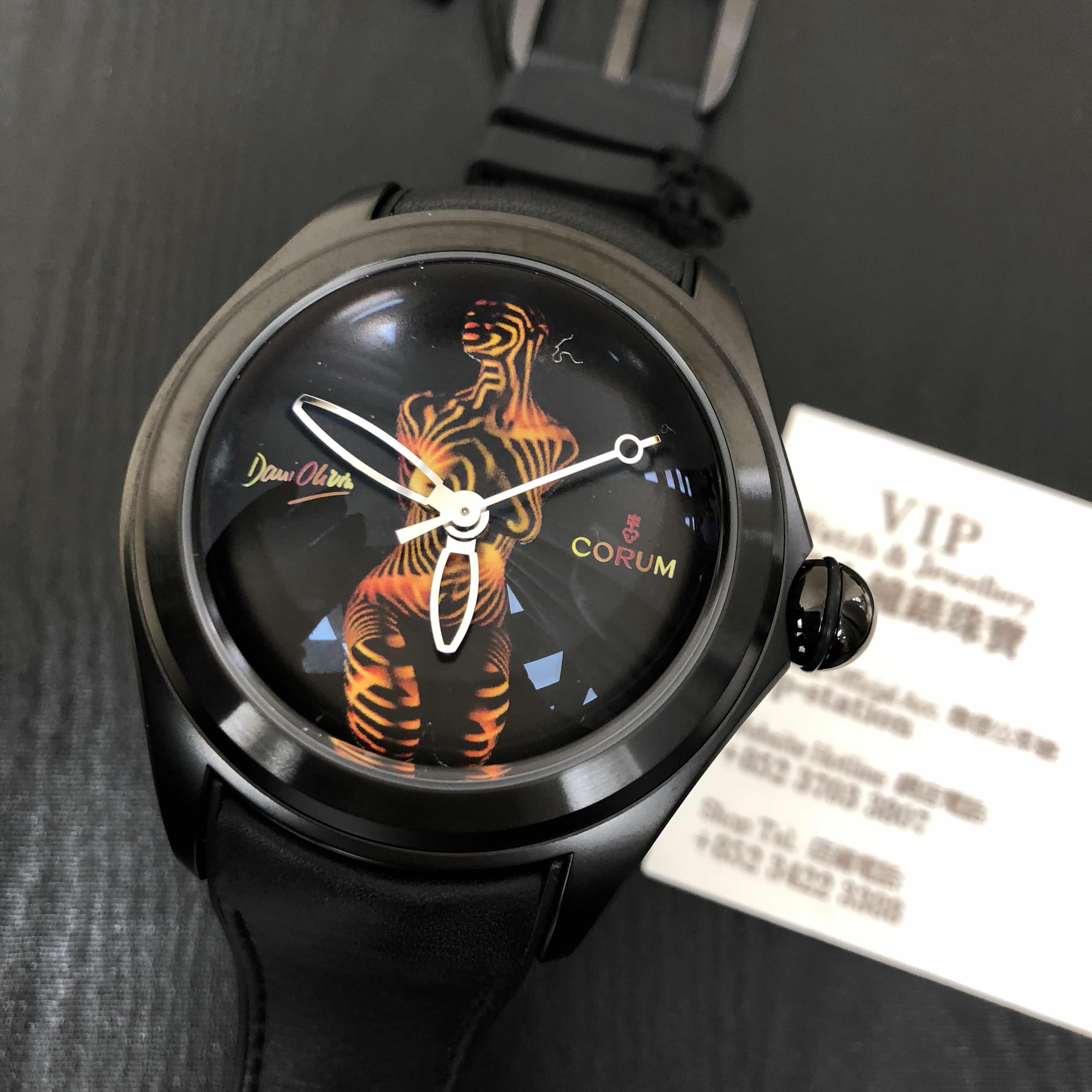 Corum Bubble 082.310.98/0061 DO01 Automatic Steel Black Leather Replica Watch - Image 4