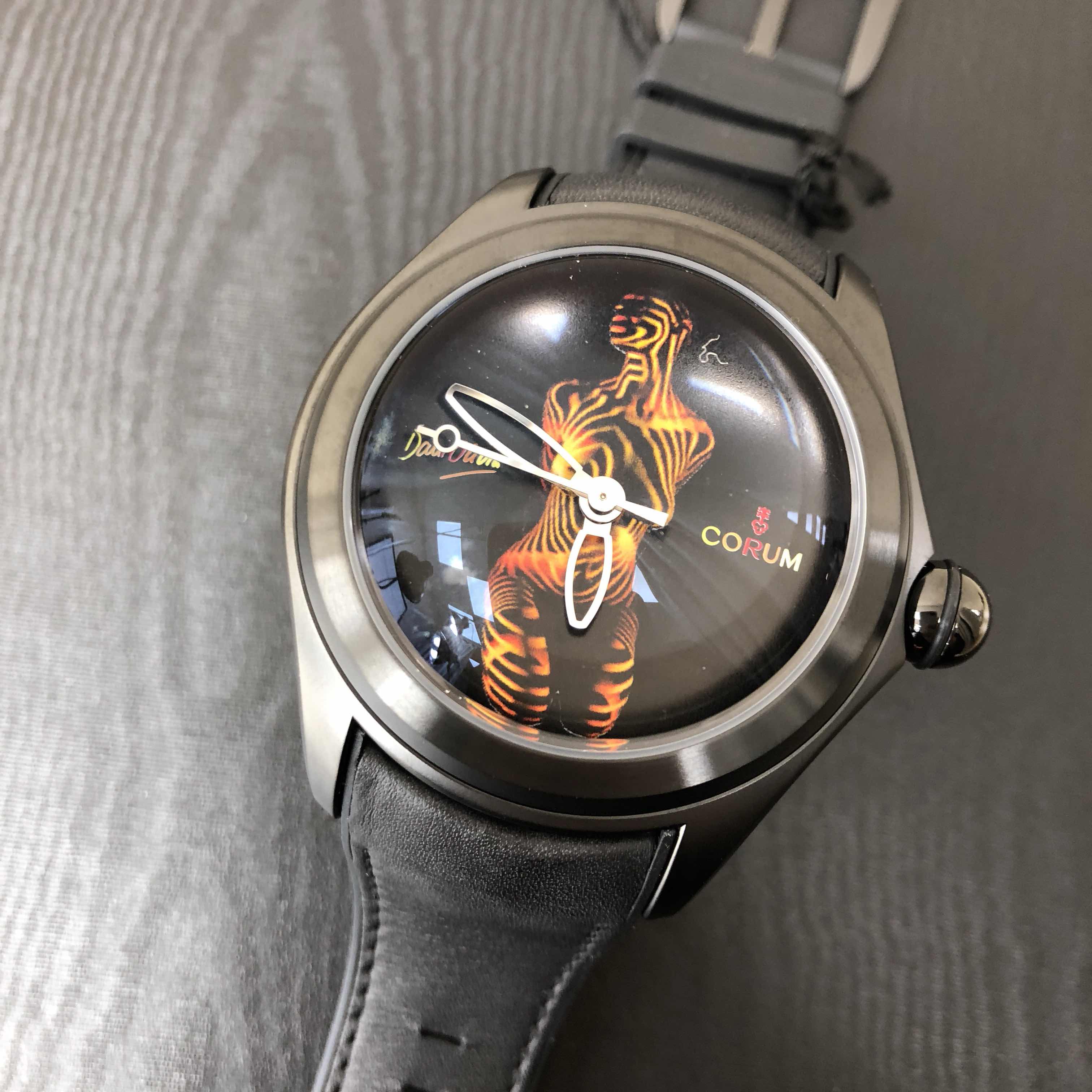 Corum Bubble 082.310.98/0061 DO01 Automatic Steel Black Leather Replica Watch - Image 5