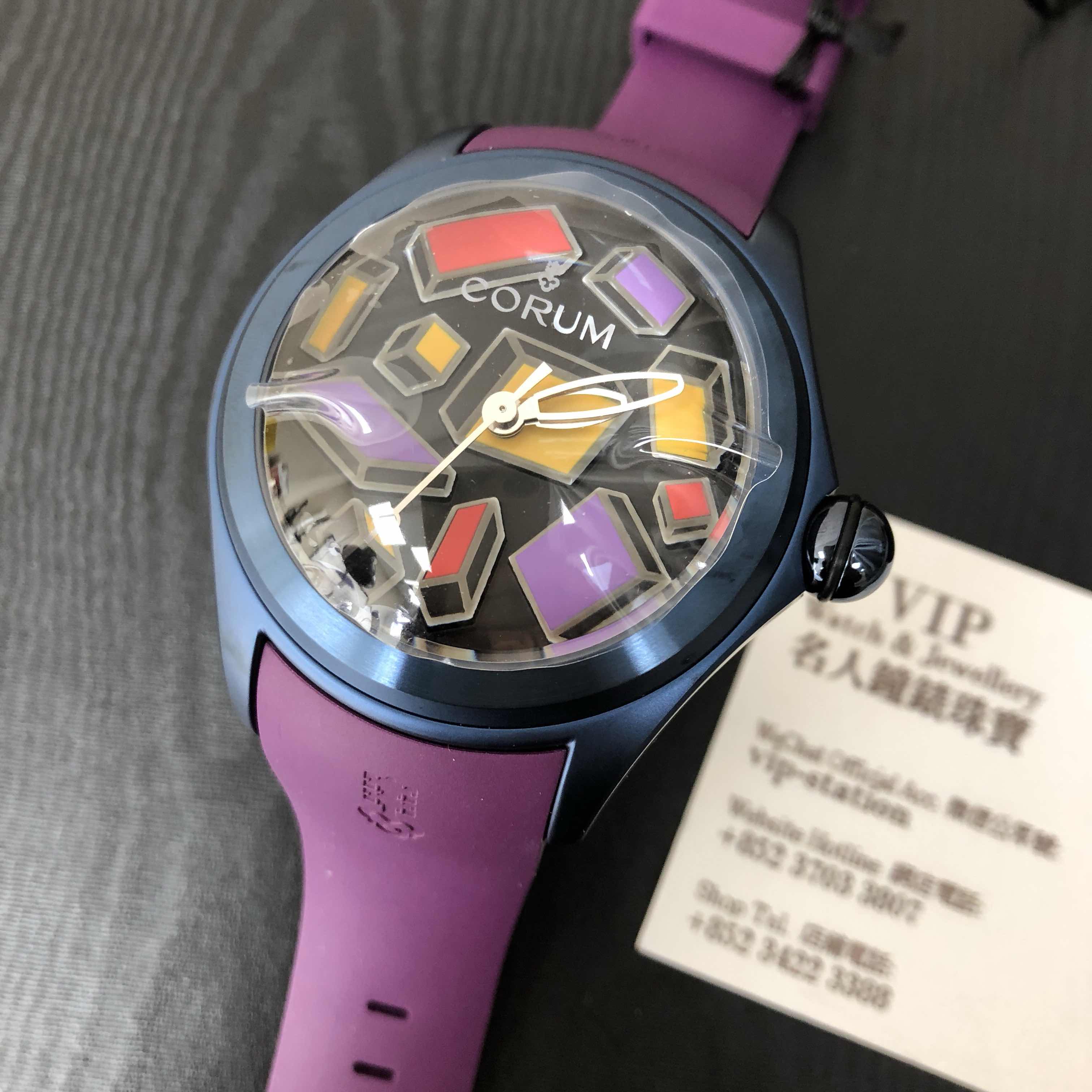Corum Bubble 082.312.98/0390 SA01 Automatic Replica Watch, Black Dial Purple Rubber Strap - Image 5