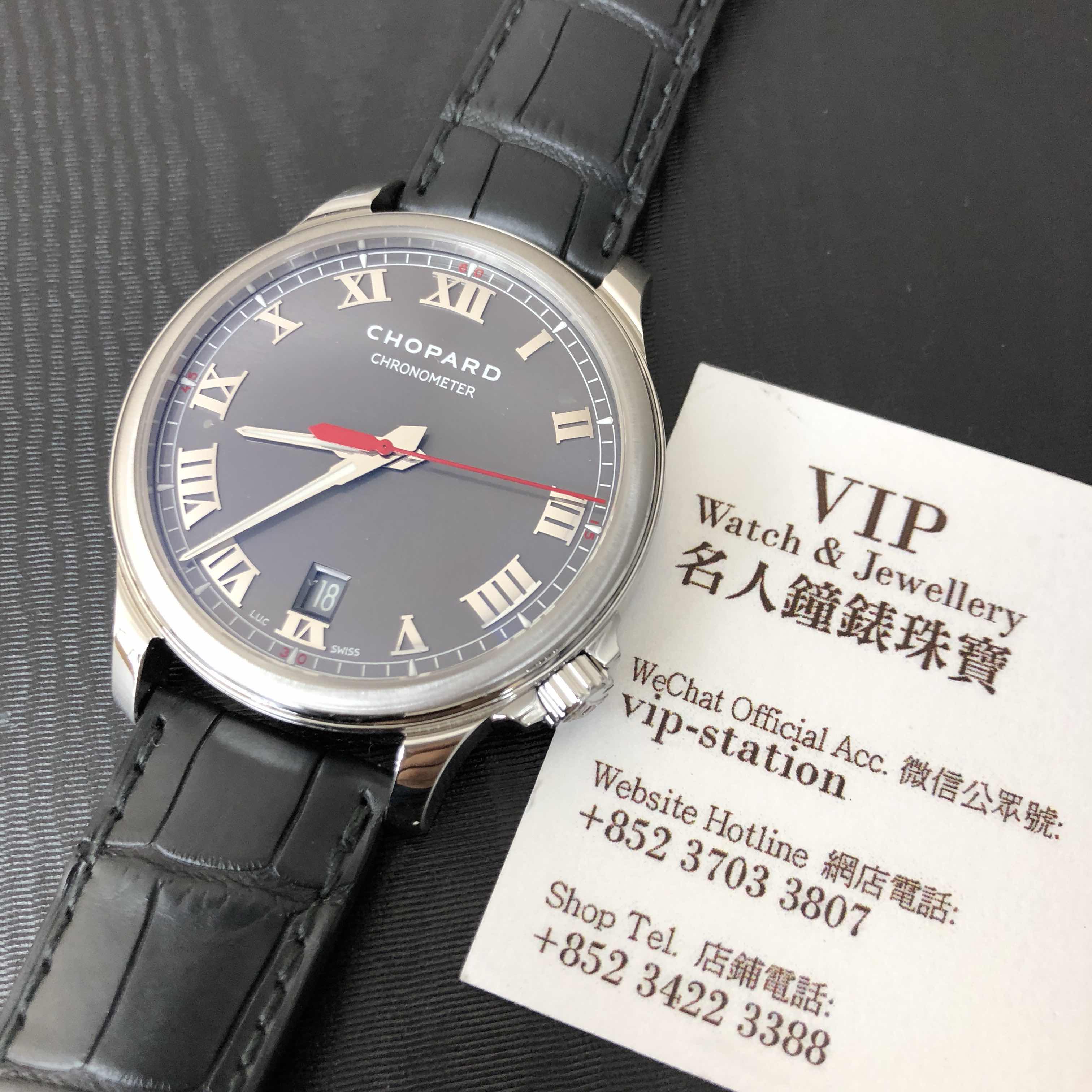Chopard L.U.C 168527-3001 Automatic Stainless Steel Replica Watch - Gray Dial - Black Alligator - Image 5