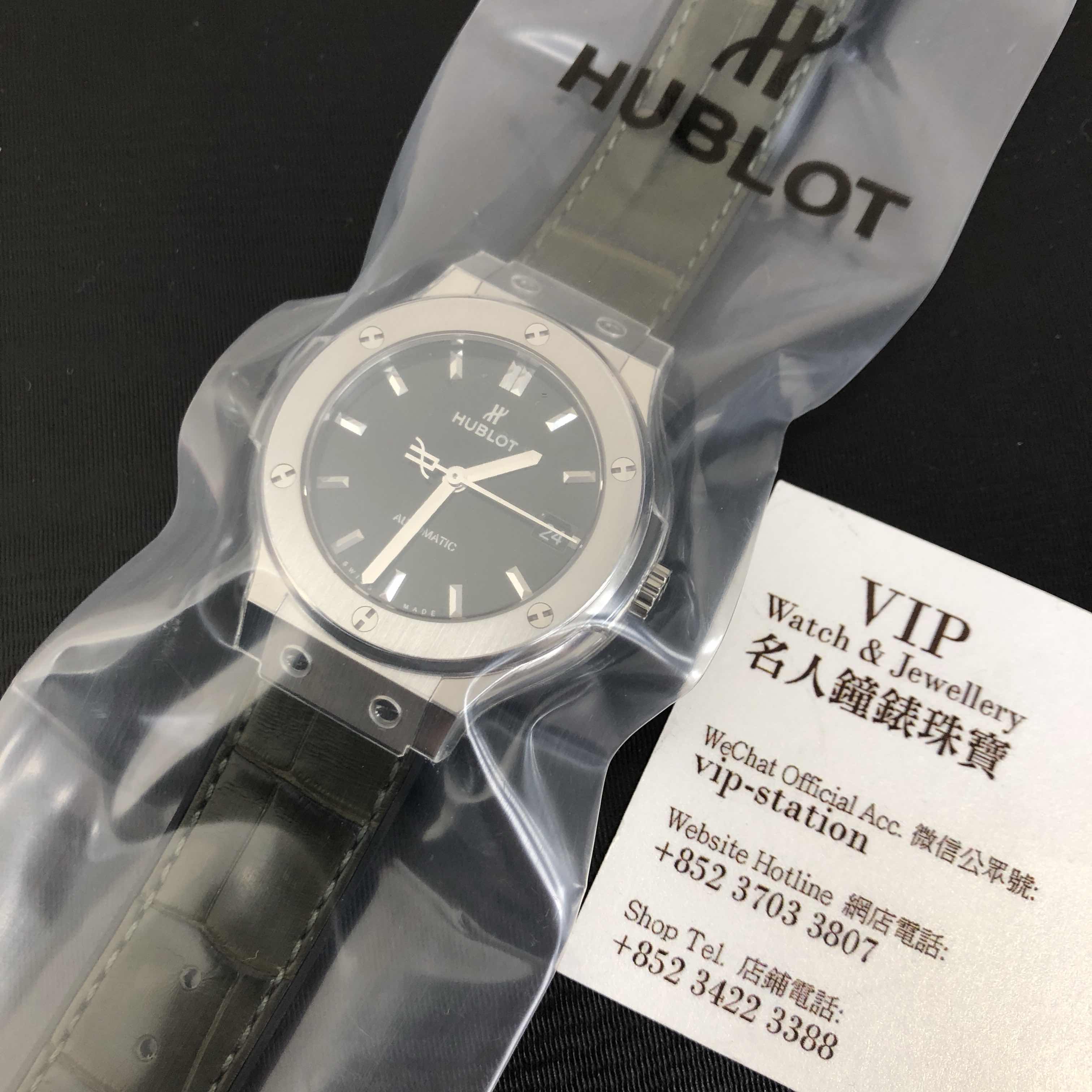 Hublot 565.NX.8970.LR CLASSIC FUSION Auto Stainless Steel Watch, Genuine Clone, Green Leather - Image 5