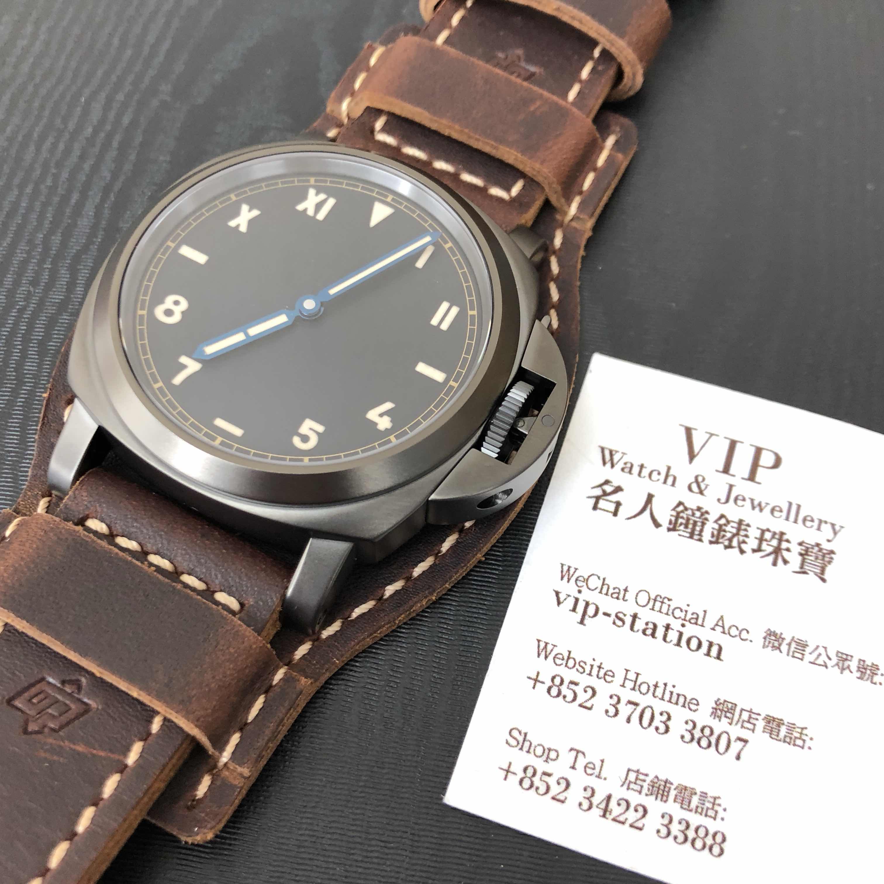 Panerai PAM00779 LUMINOR Manual Wind PVD Titanium 15202ST.OO.1240ST.01 | Black Dial | Brown Leather - Image 5