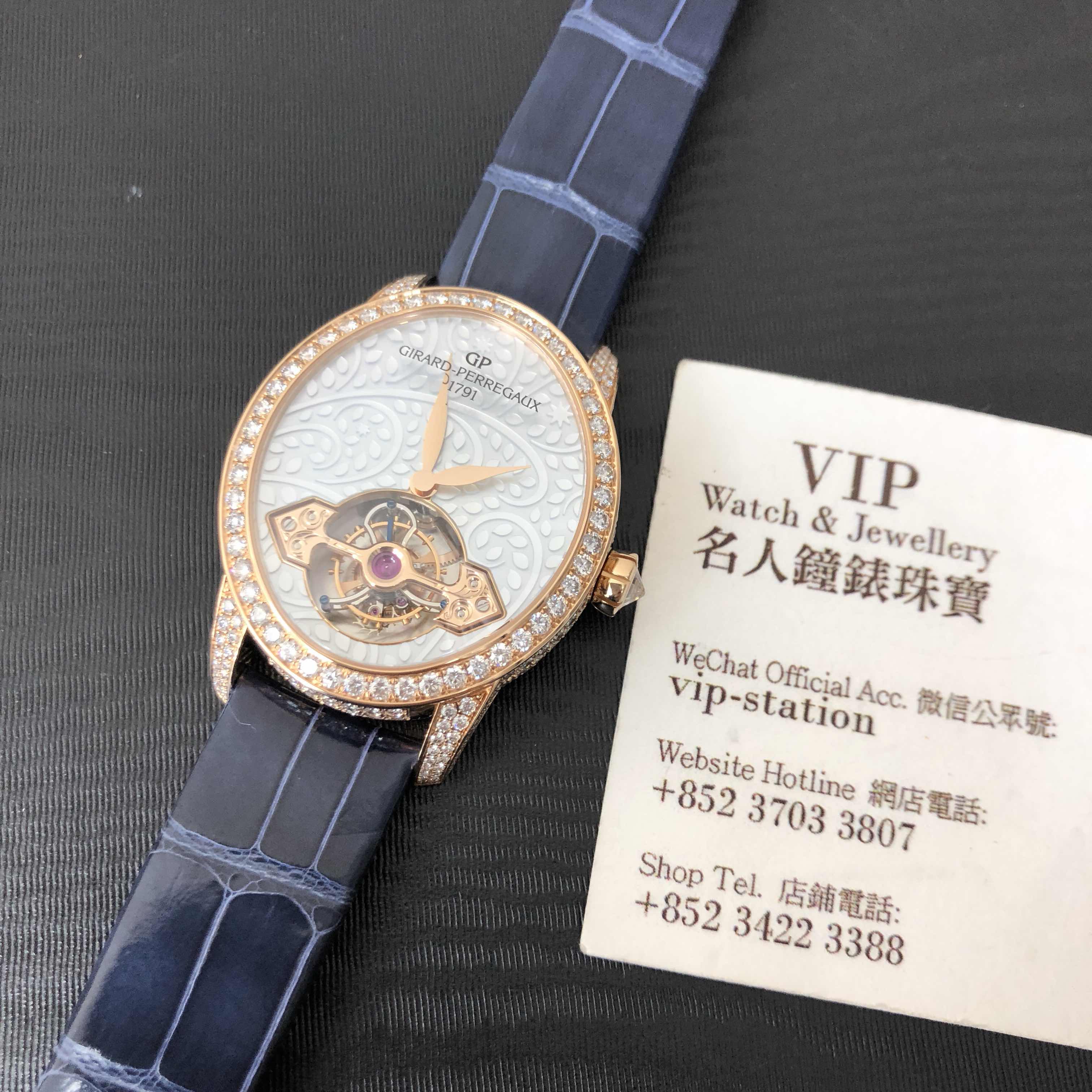 Girard Perregaux 99490D52P706-CK6A - Replica Watch - Gray Dial - Manual Wind - Rose Gold & Diamonds - Image 5