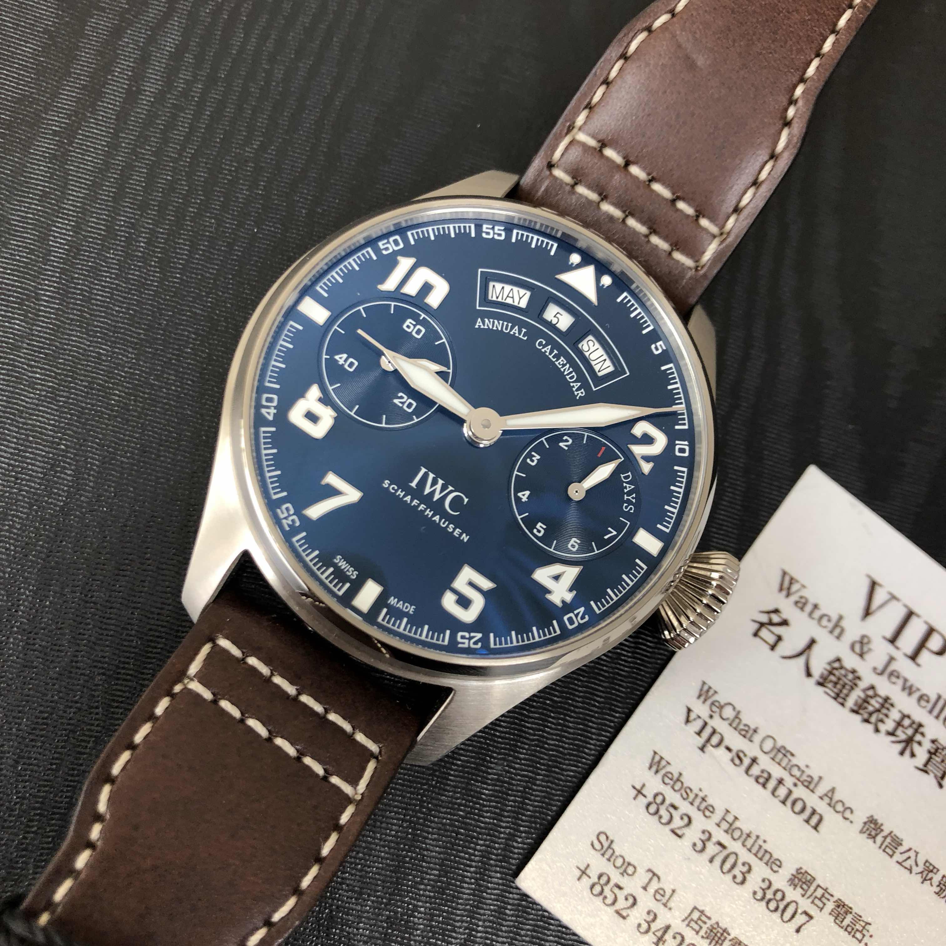 IWC IW502703 - Replica Watch - 46mm - Automatic - Blue Dial - Brown Cowhide Strap - Image 5