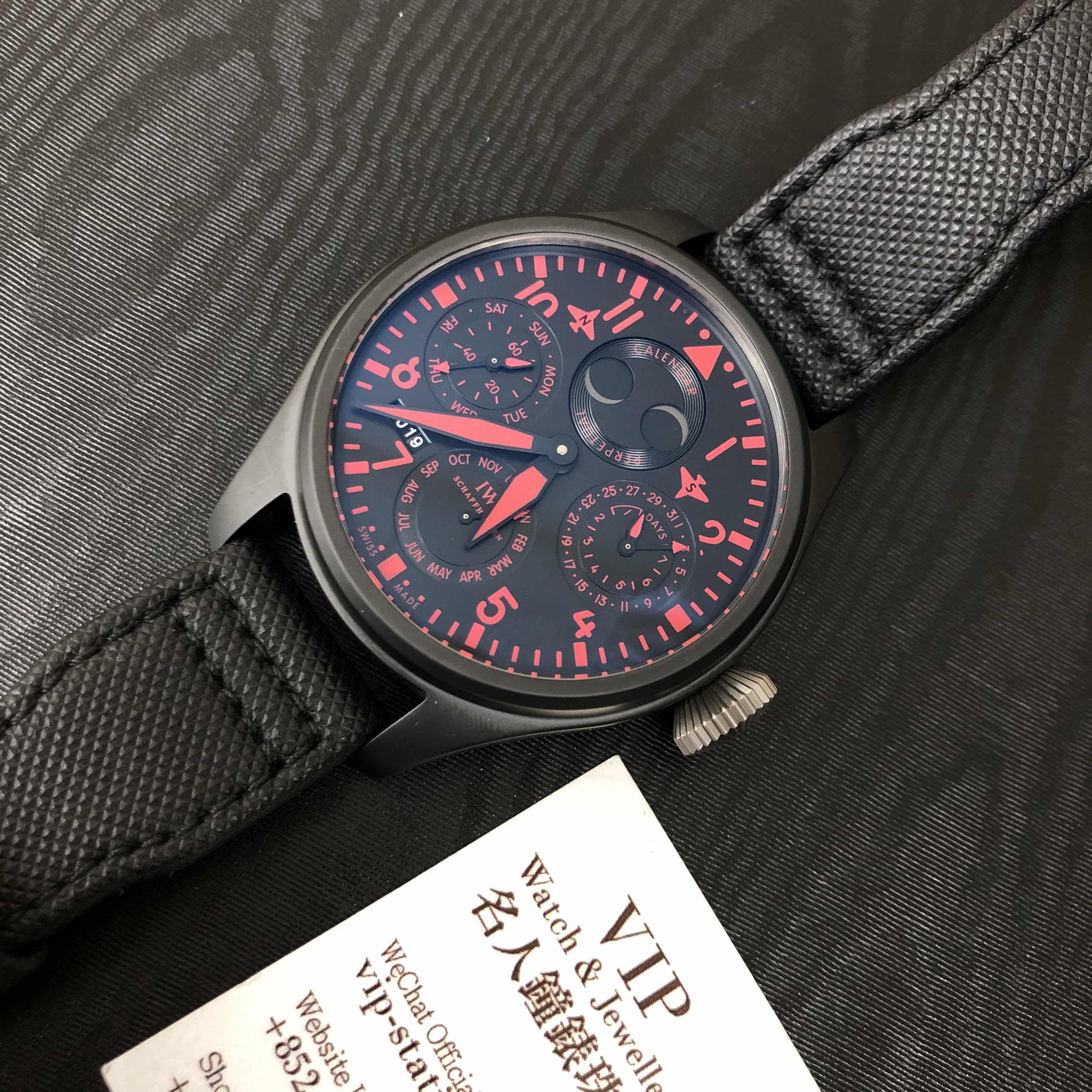 IWC IW502903 PILOTS Automatic Ceramics Black Dial Leather Strap Replica Watch - Image 5