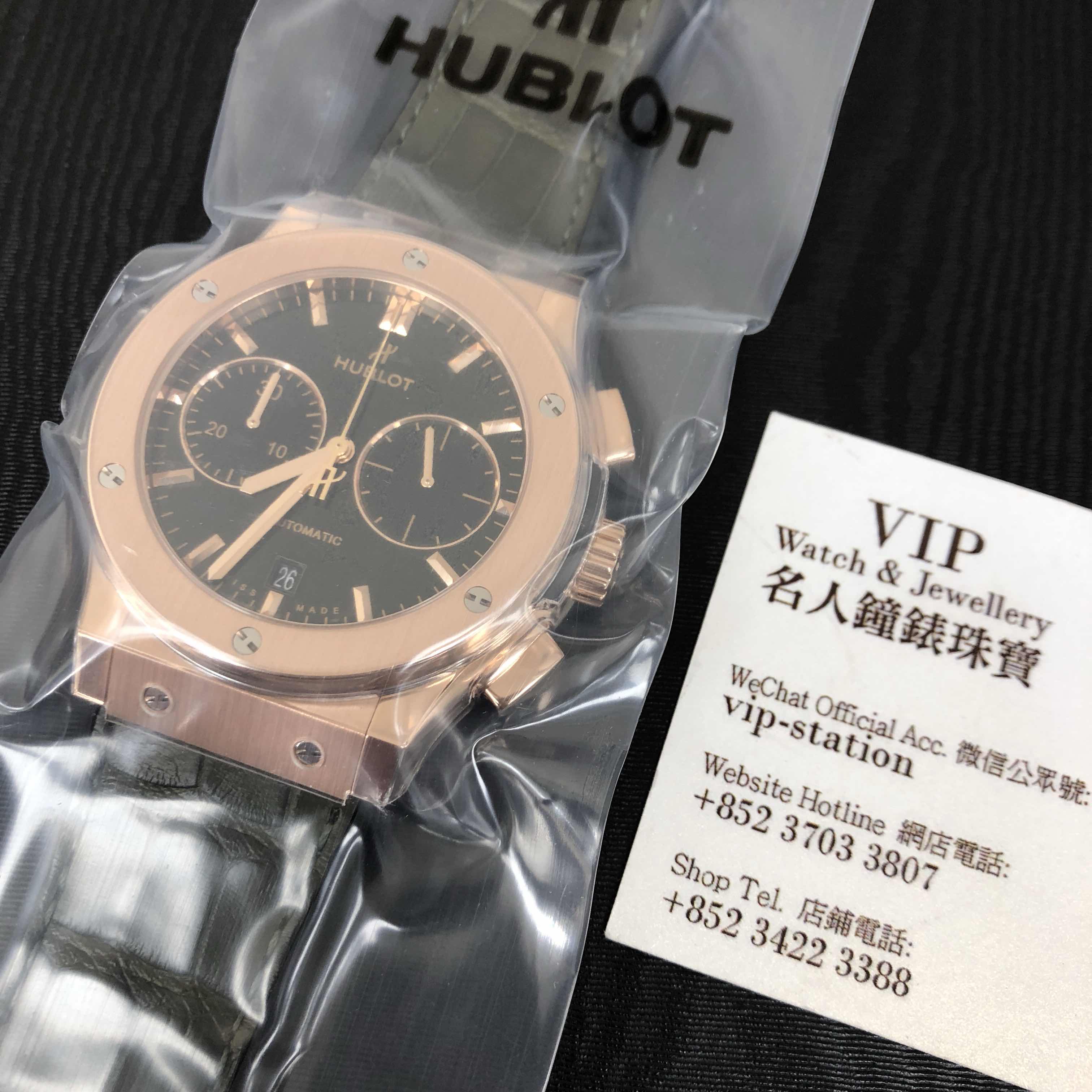 Hublot 521.OX.8980.LR CLASSIC FUSION AUTO 18kt Rose Gold Dial Replica Watch, Alligator Green Strap - Image 5