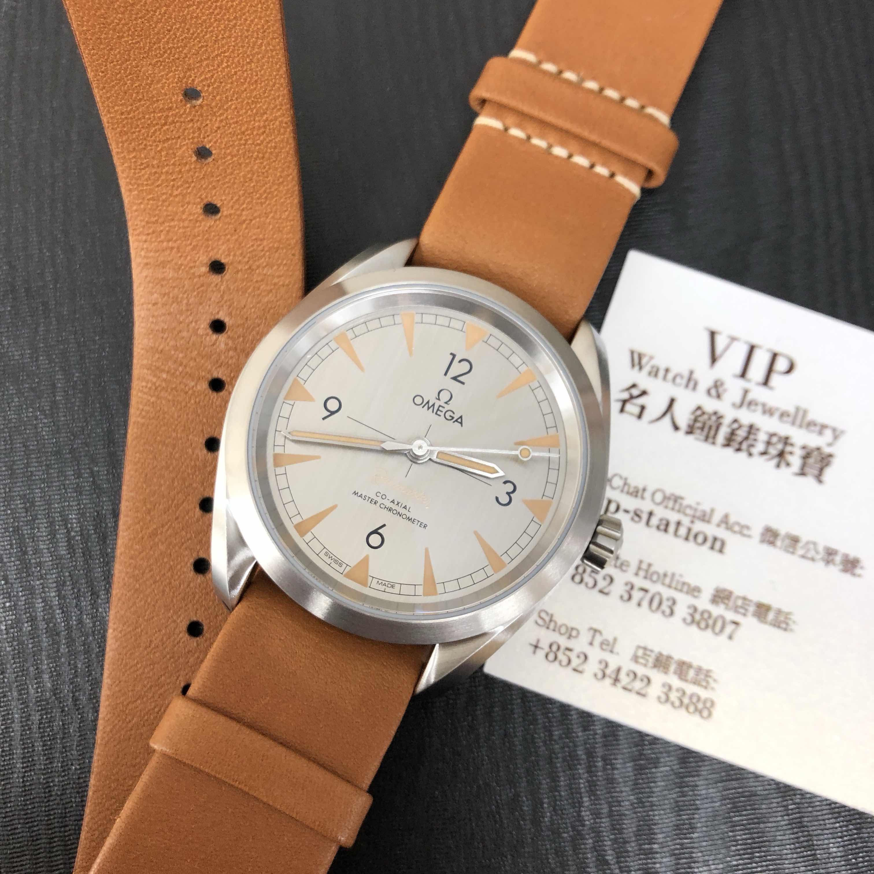 Omega 220.12.40.20.06.001 Replica Watch, Swiss Automatic, Stainless Steel Case, Silver Dial, Brown - Image 5