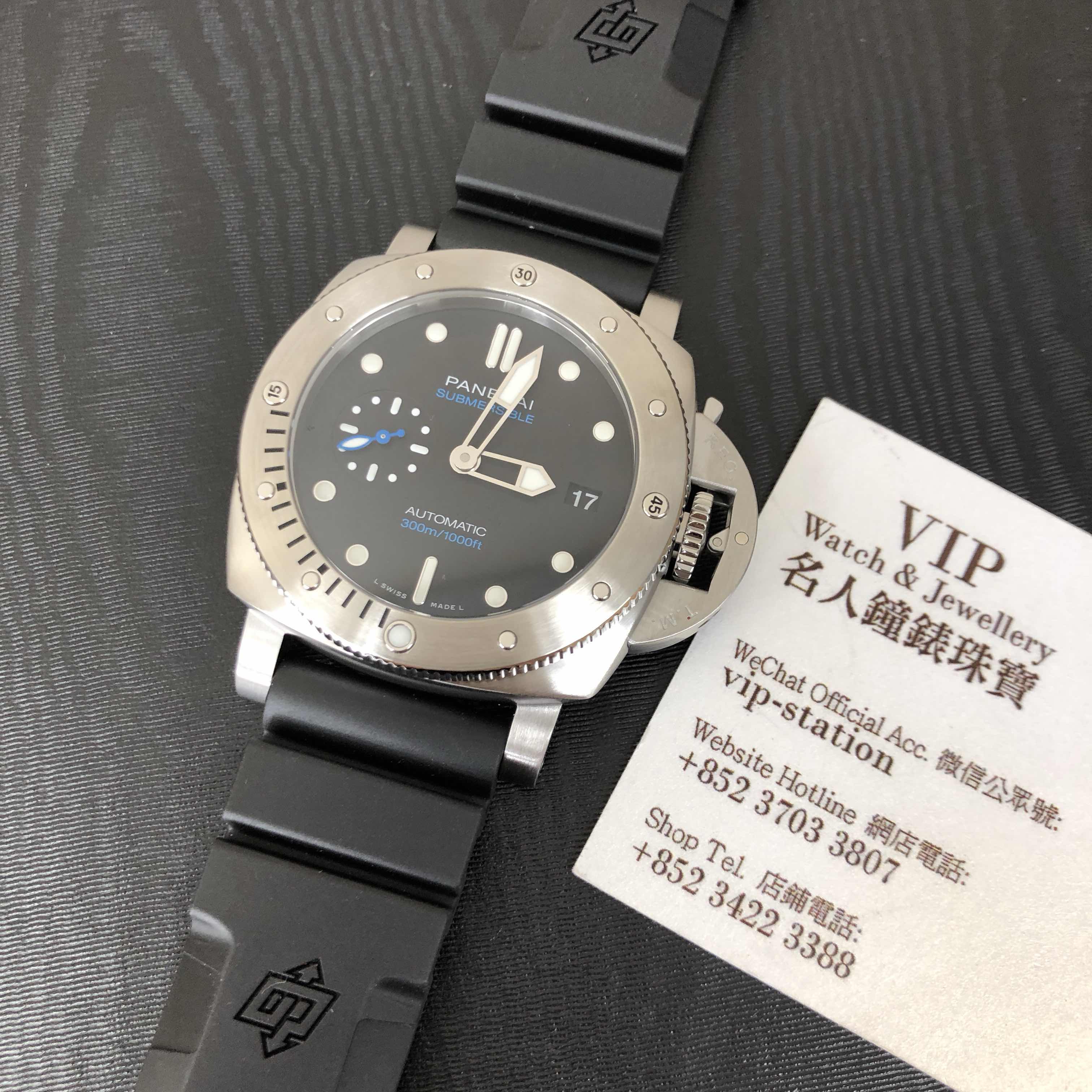 Panerai PAM00973 DIVERS Automatic Steel Black Dial Rubber Strap Replica Watch - Image 5