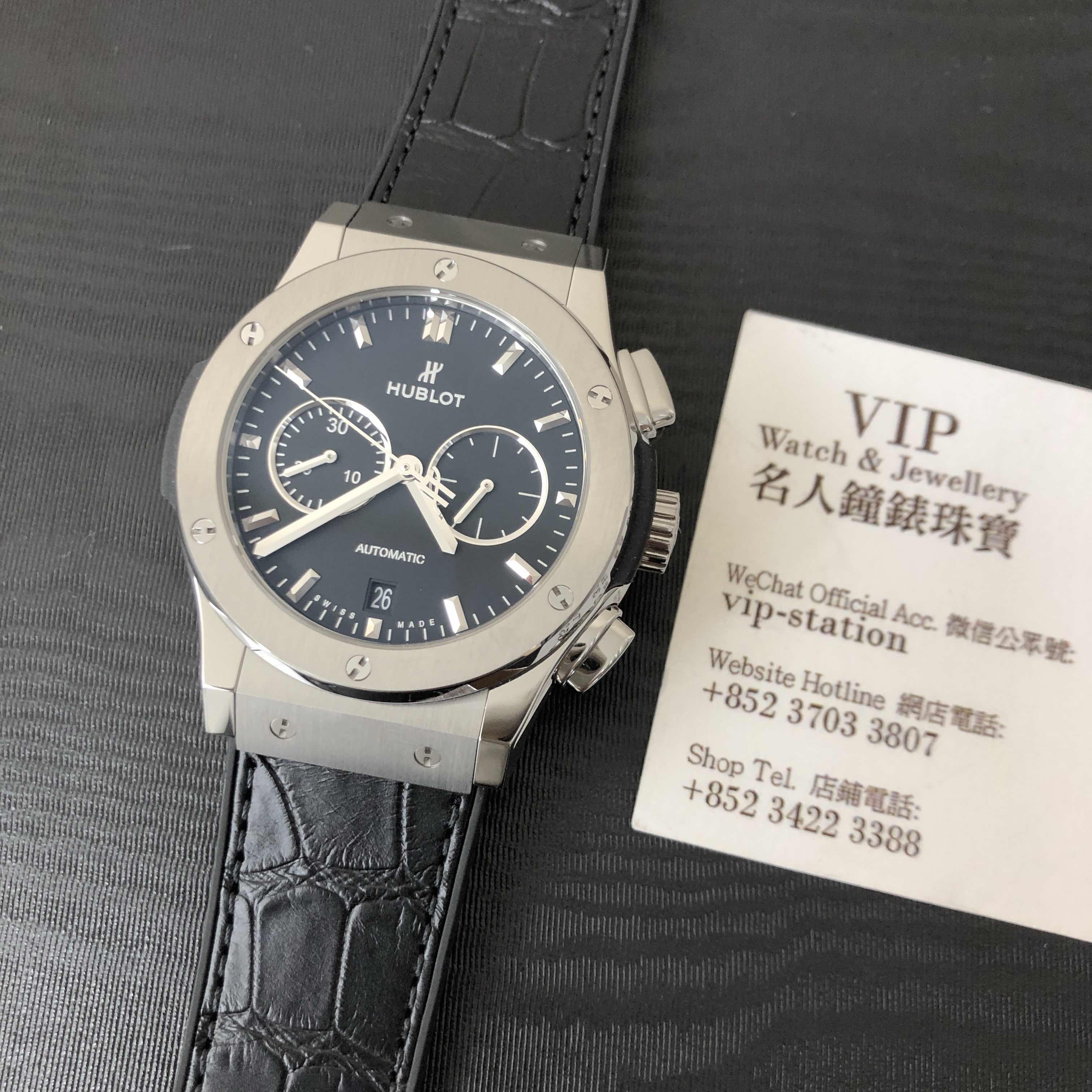 -541.NX.1171.LR Hublot Classic Fusion Automatic Titanium Replica Watch - Black Dial & Leather - Image 5