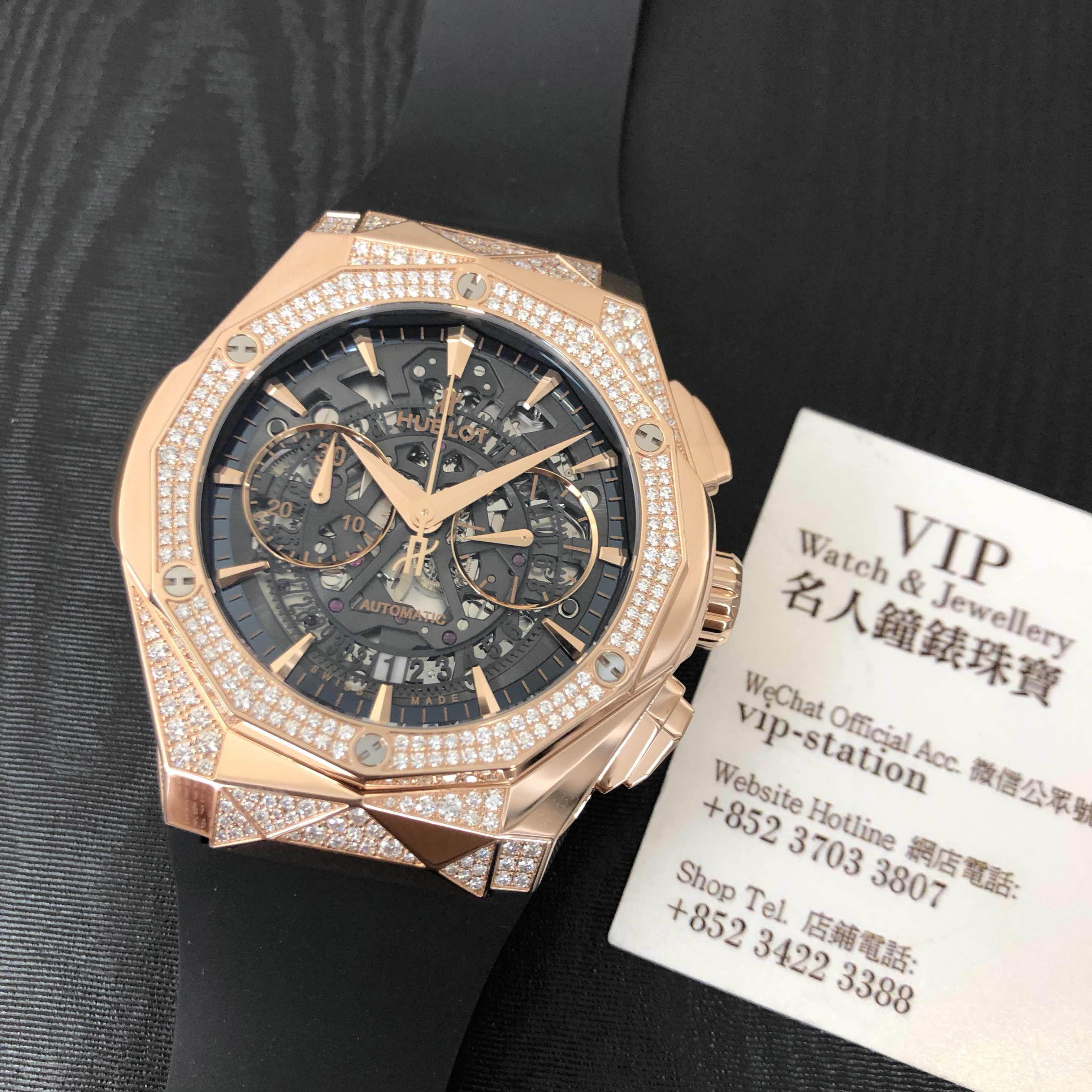 Hublot 525.OX.0180.RX.1804.ORL19 Automatic 18kt Rose Gold & Diamond Replica Watch - Black Dial & - Image 5