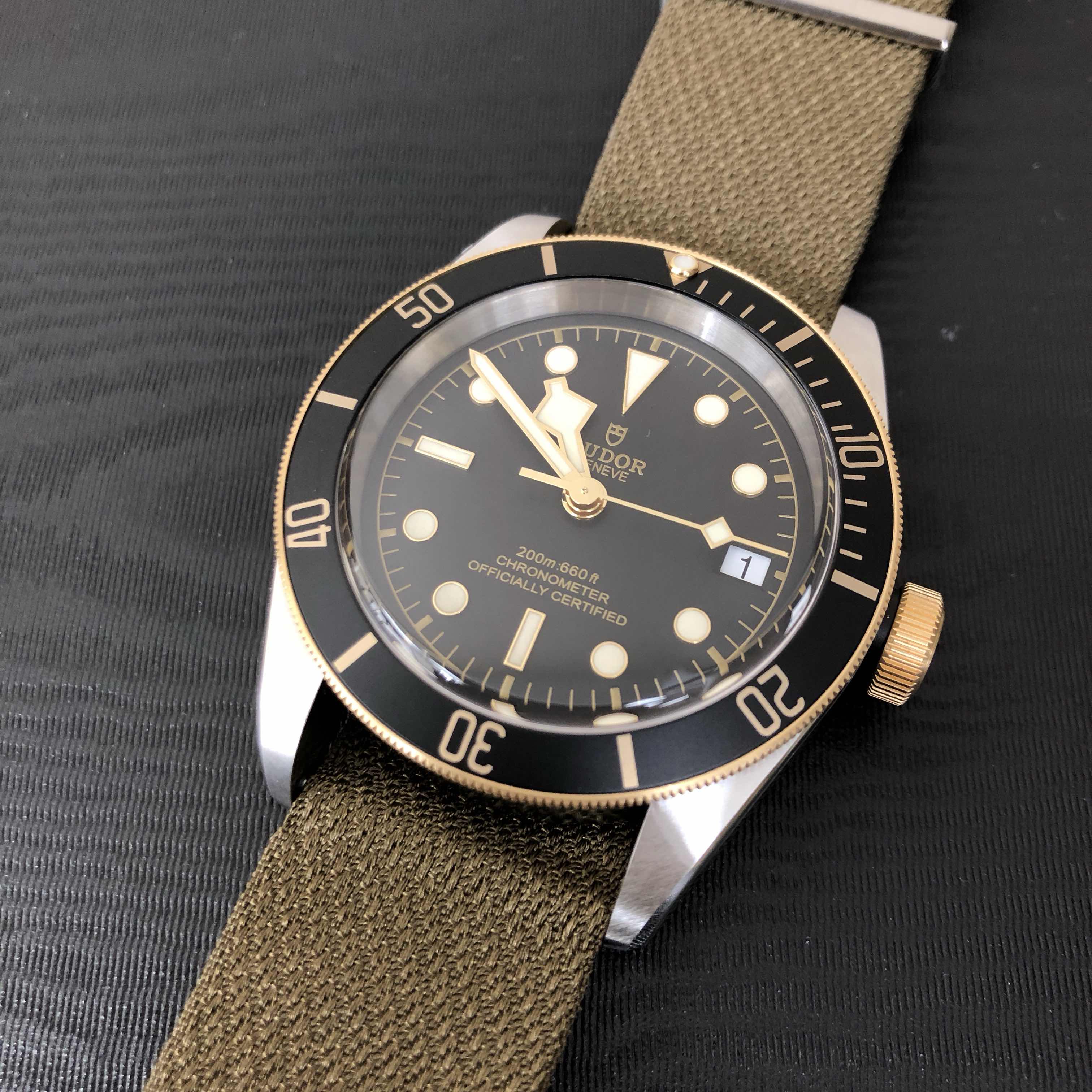 Tudor 79733N-CANVAS STRAP BLACK BAY Automatic 18kt Gold & Steel Replica Watch - Swiss Movement - Image 5
