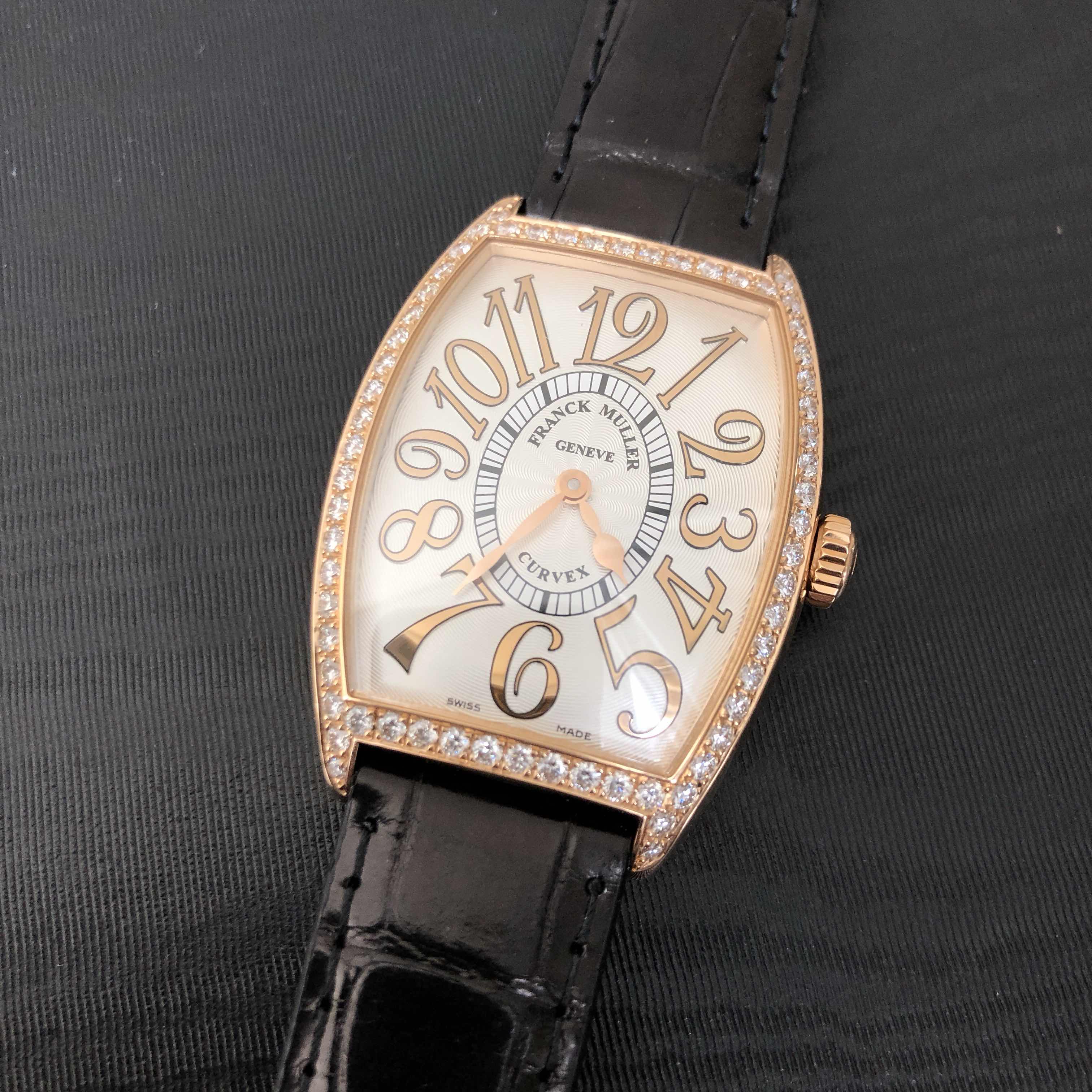 Franck Muller 2852 QZ REL D 1R 5N - BLACK LONG ISLAND Quartz 18kt Rose Gold & Diamonds Replica - Image 5