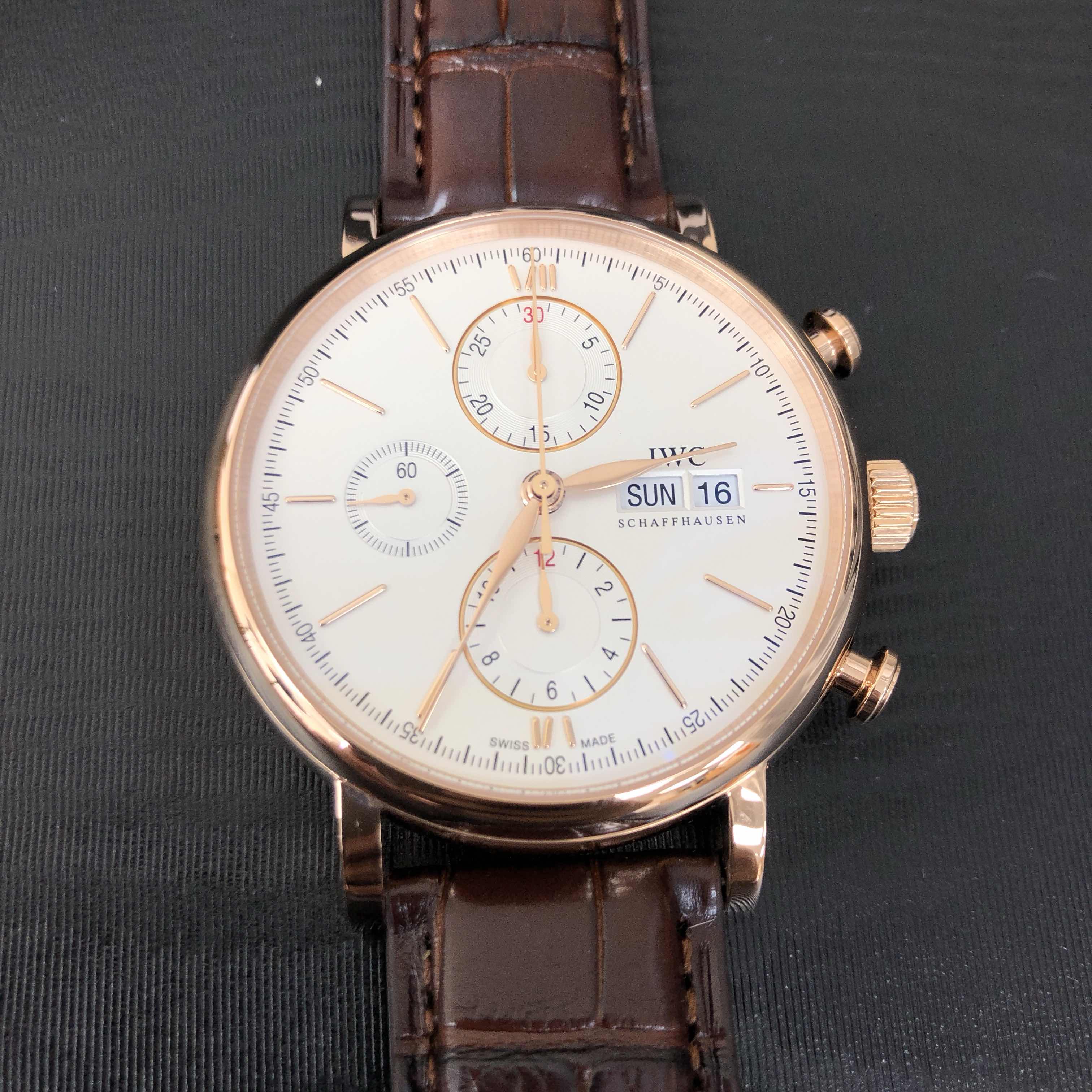 IWC Portofino IW391025 Automatic 18kt Rose Gold Silver Dial Replica Watch - Image 4