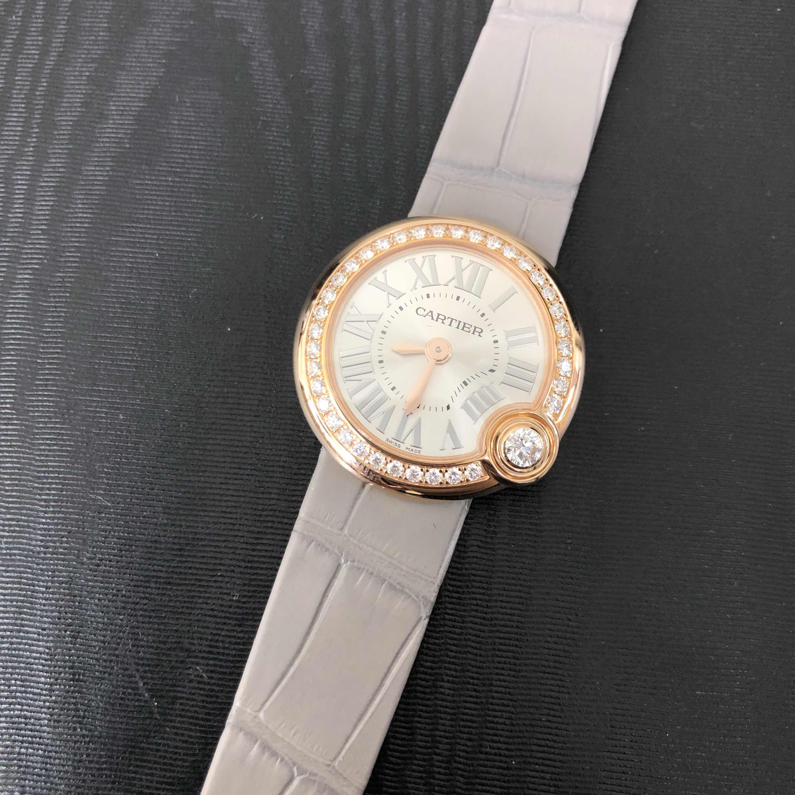 - CARTIER WJBL0006 BALLON BLANC DE CARTIER Quartz Replica Watch - 18kt Rose Gold & Diamonds - Image 4