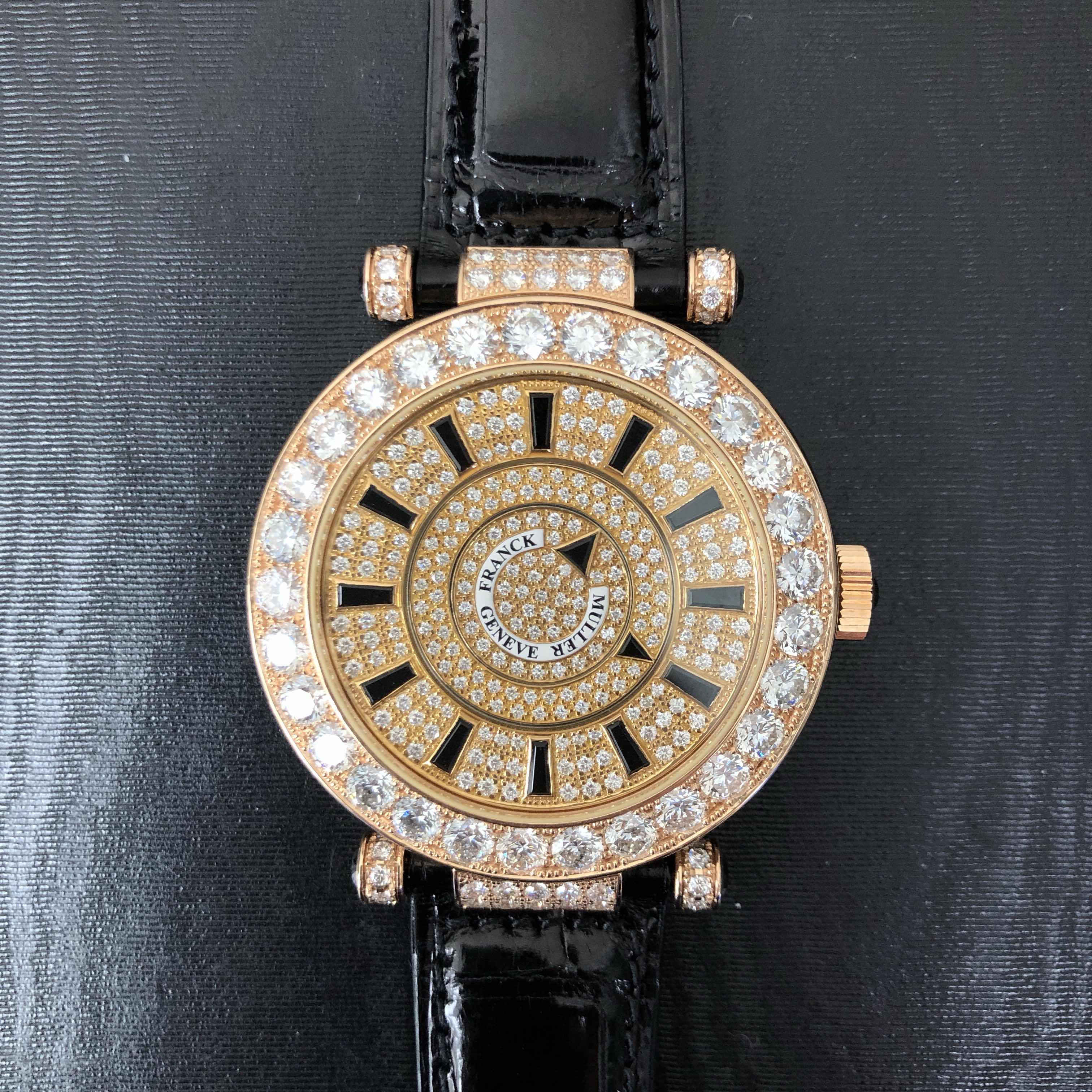 Franck Muller DM42D1RCD5N-BLACK Automatic 18kt Rose Gold & Diamond Replica Watch - Image 5