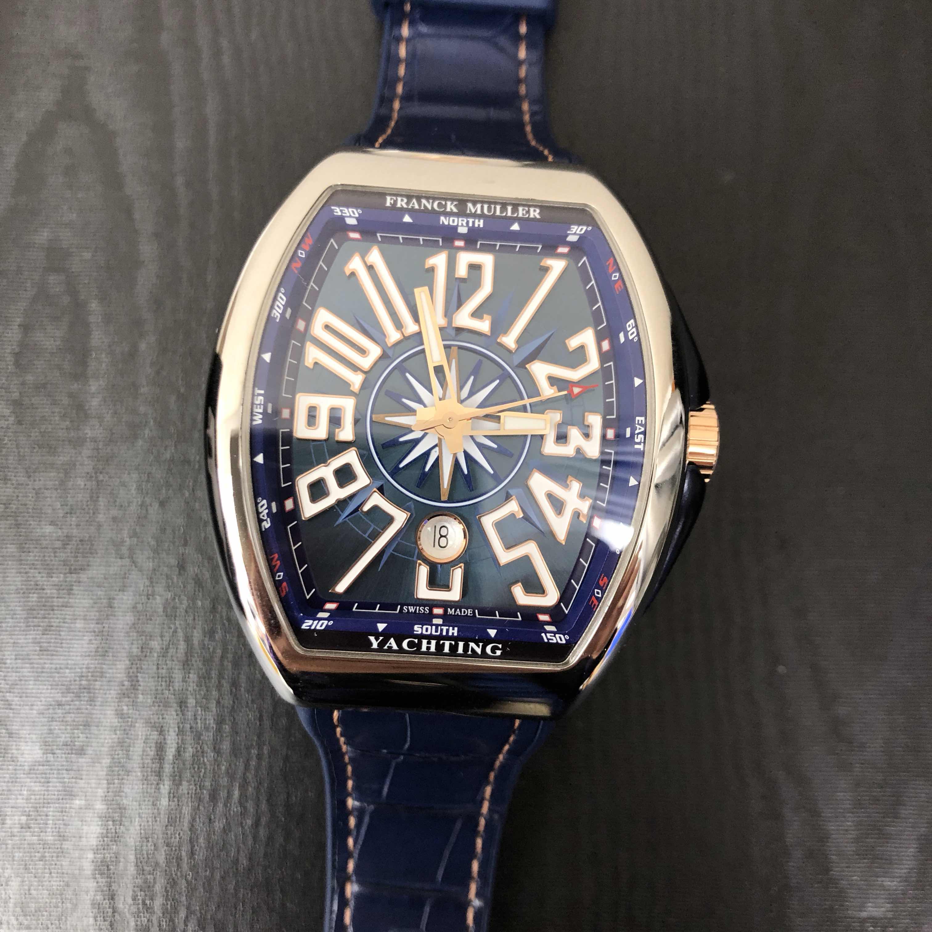 Franck Muller V 45 SC DT YACHTING STG AC.BL - Replica Watch - Blue Dial - Automatic - Steel Case - Image 5