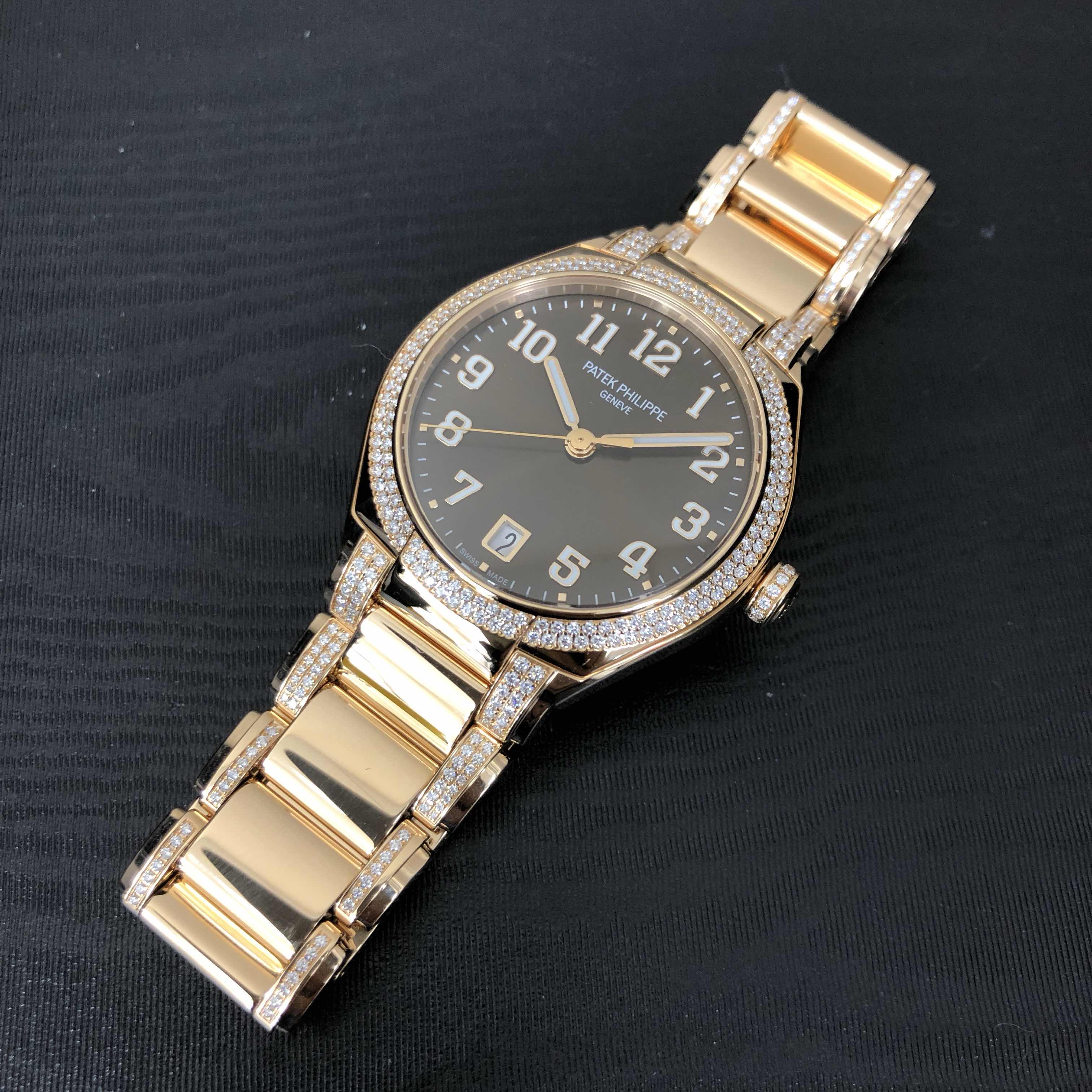 Patek Philippe 7300/1201R-001 Twenty-4 Automatic 18kt Rose Gold Diamonds White Dial Replica - Image 5