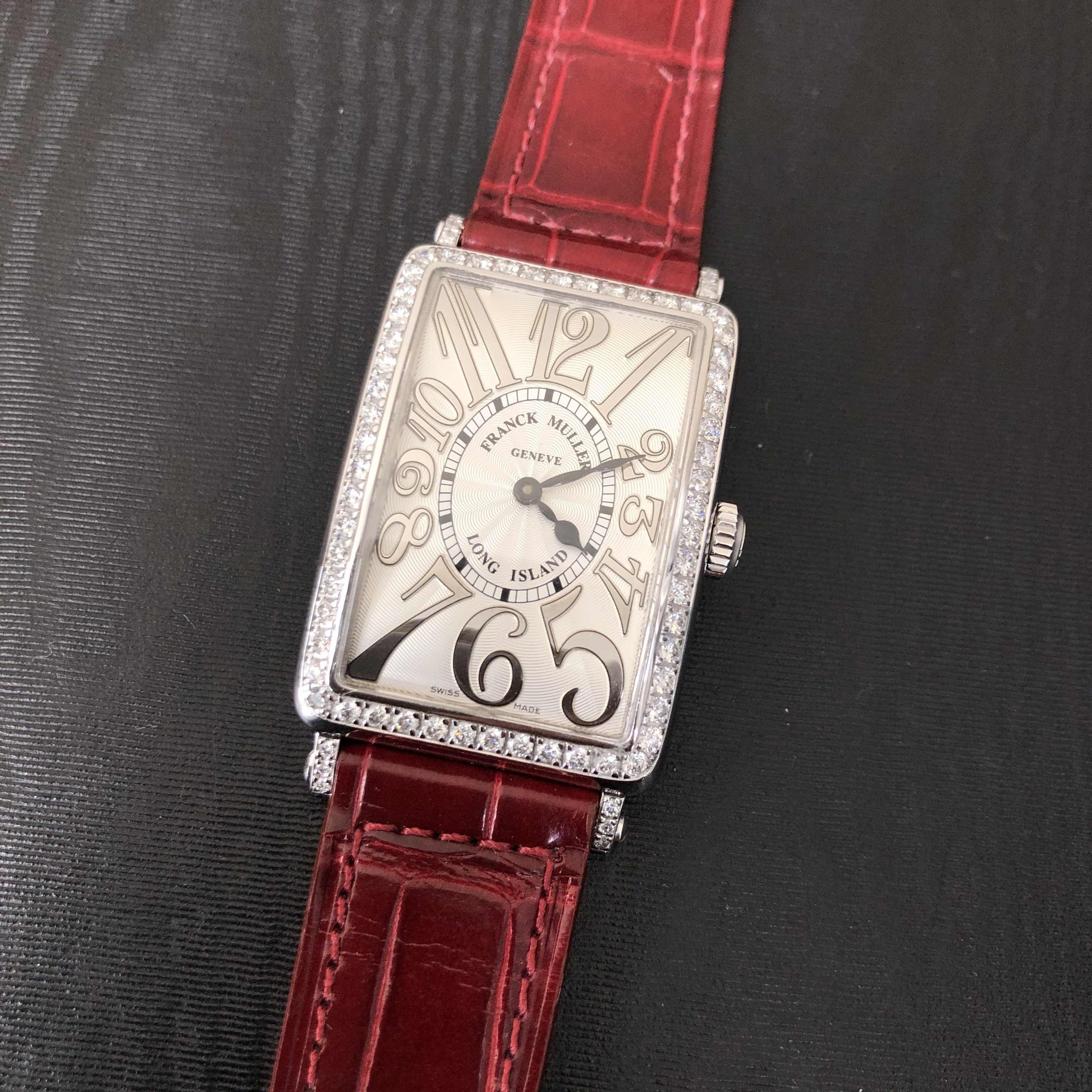 - 952QZREL-D1ROG - Franck Muller LONG ISLAND Replica Quartz 18kt White Gold & Diamond Watch - Image 5