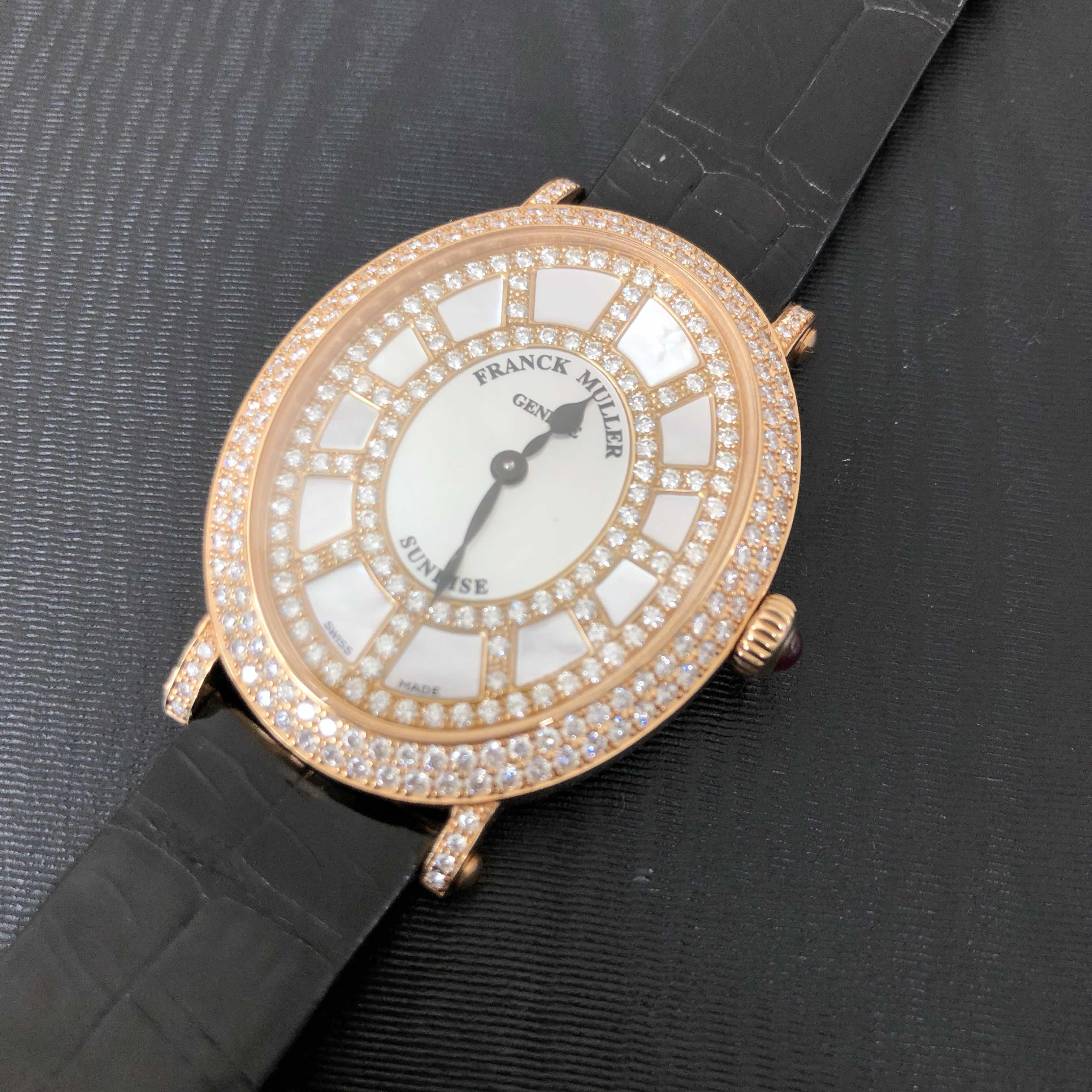 Franck Muller 1638 QZ SNR D CD 5N - Replica Watch - Quartz - 18kt Rose Gold - Orange Leather Strap - Image 5