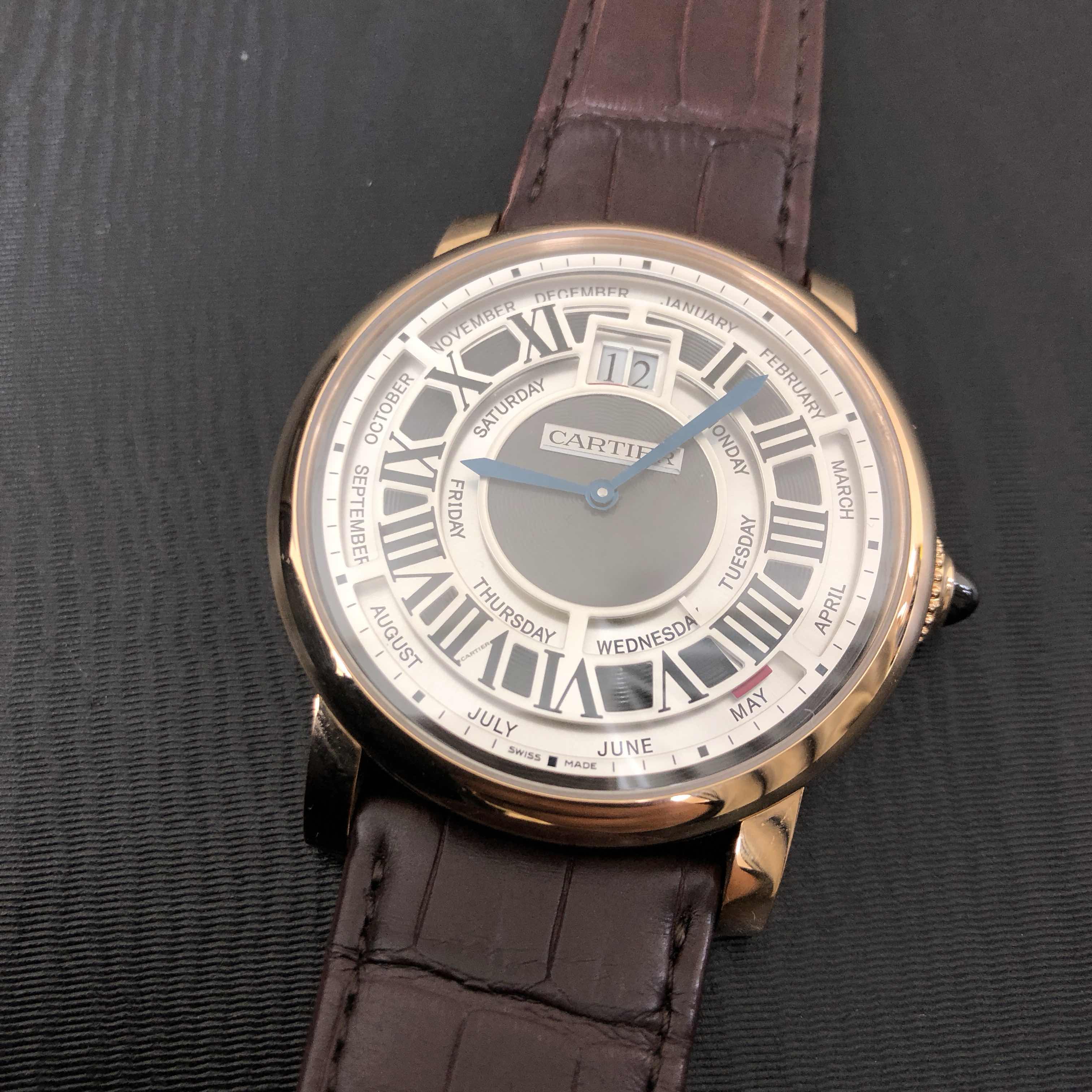 Cartier W1580001 Rotonde De Cartier Replica Watch, Silver Dial, 18kt Rose Gold Case, Automatic - Image 5