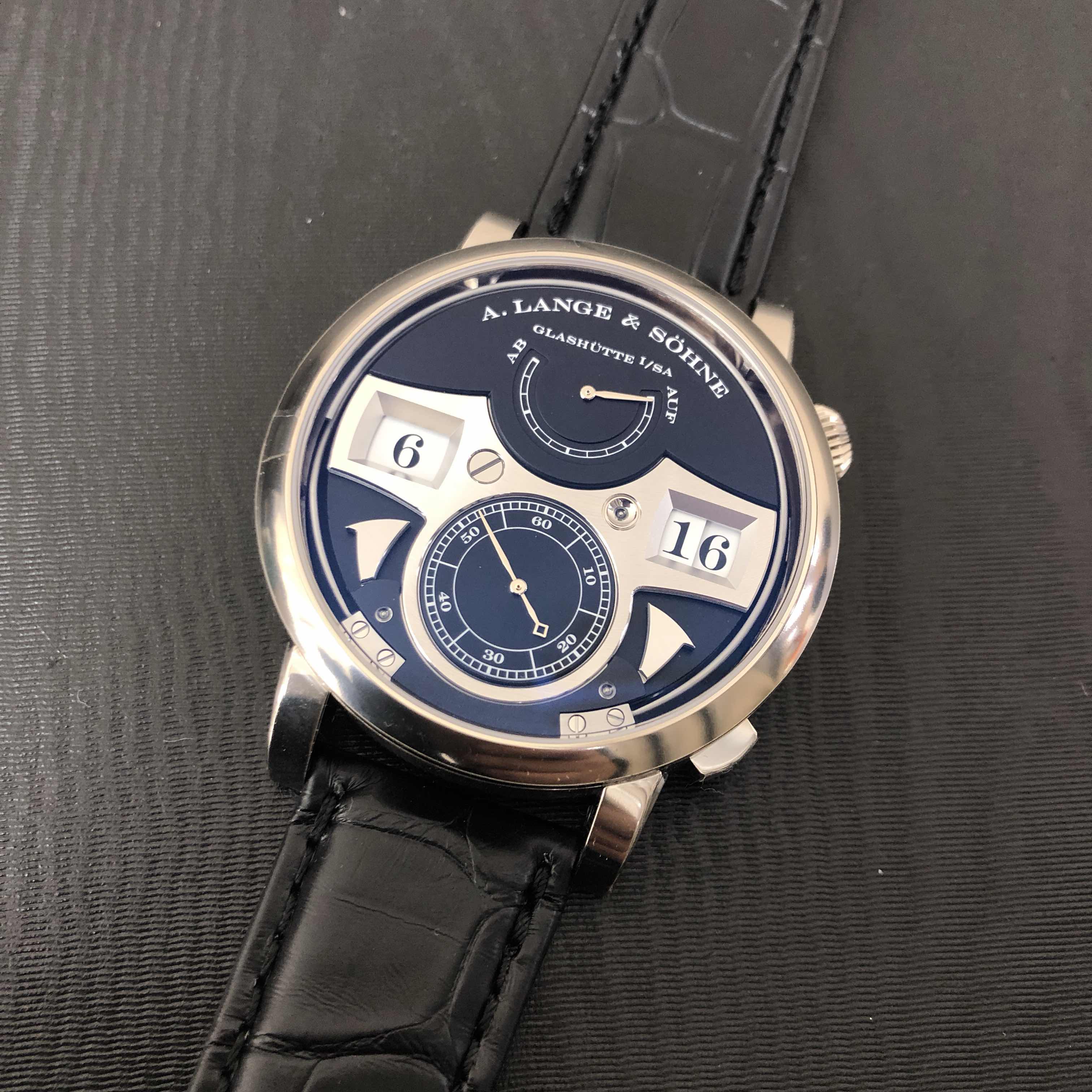 A Lange & Sohne 145.029 Zeitwerk Replica Watch, Black Dial, 18kt White Gold Case, Automatic Movement - Image 5