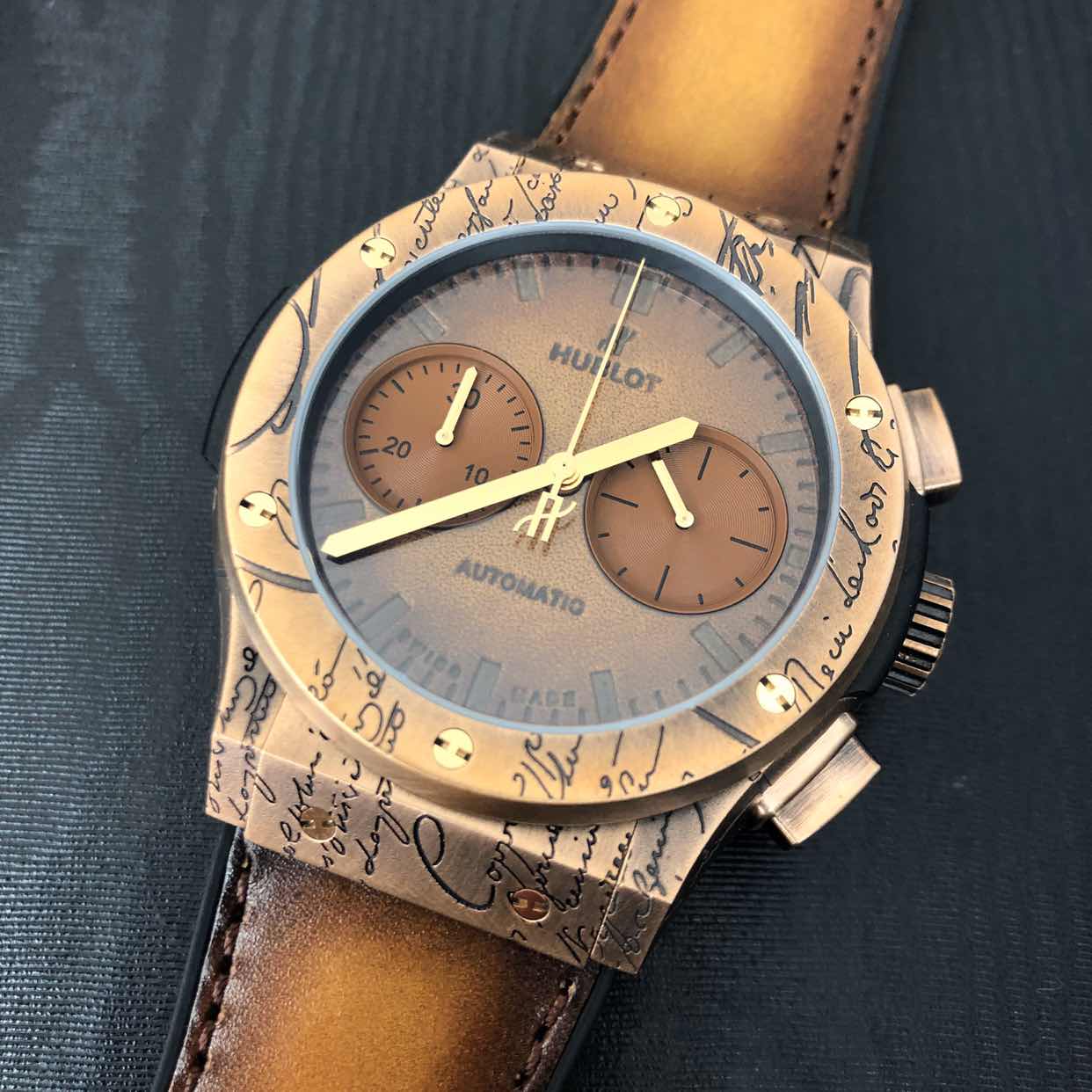 Hublot 521.BZ.05IG.VR.BER19 CLASSIC FUSION Bronze Automatic Replica Watch, Brown Leather Strap - Image 3