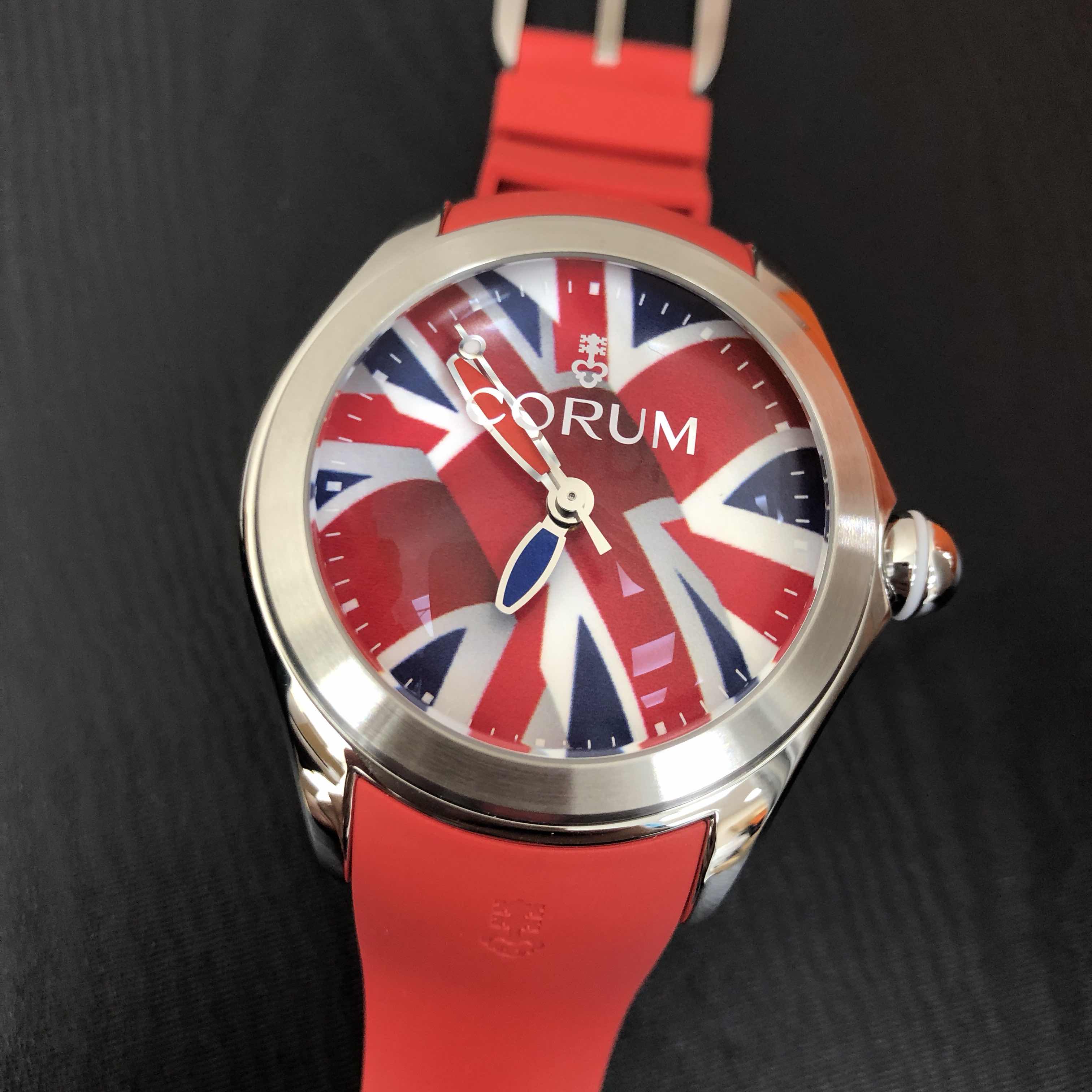 Corum 082.410.20/0376 UK01 Bubble Replica Watch - Automatic - Red Dial - Steel Case - Rubber Strap - Image 5