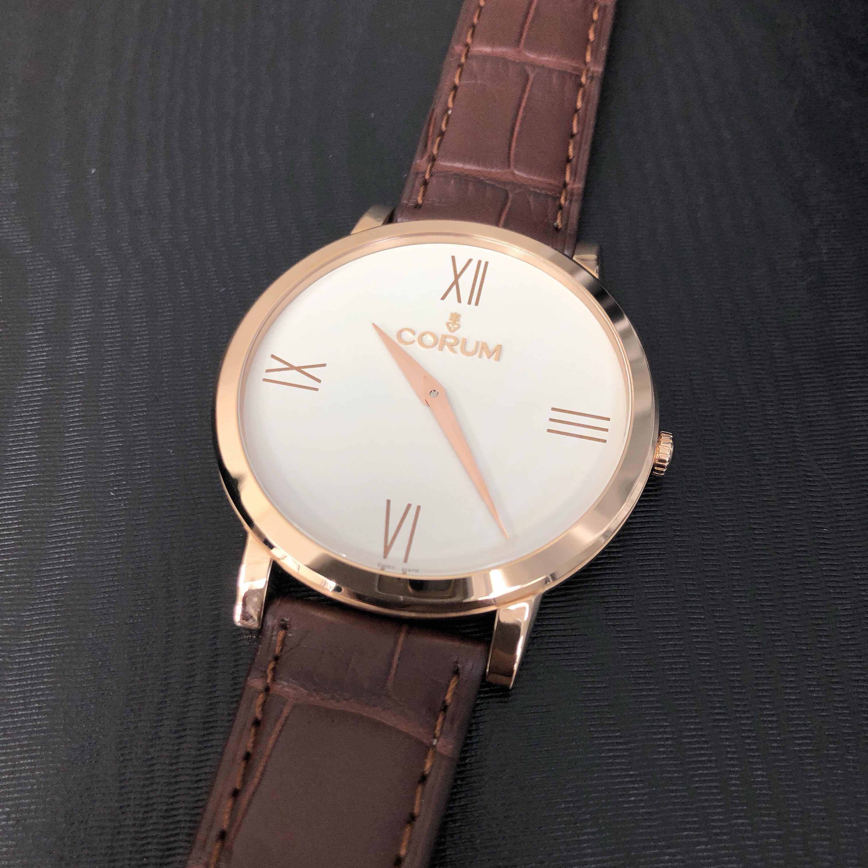 Corum 157.100.55/0002 BD01 Heritage Automatic Replica Watch, 18kt Rose Gold, White Dial - Image 5