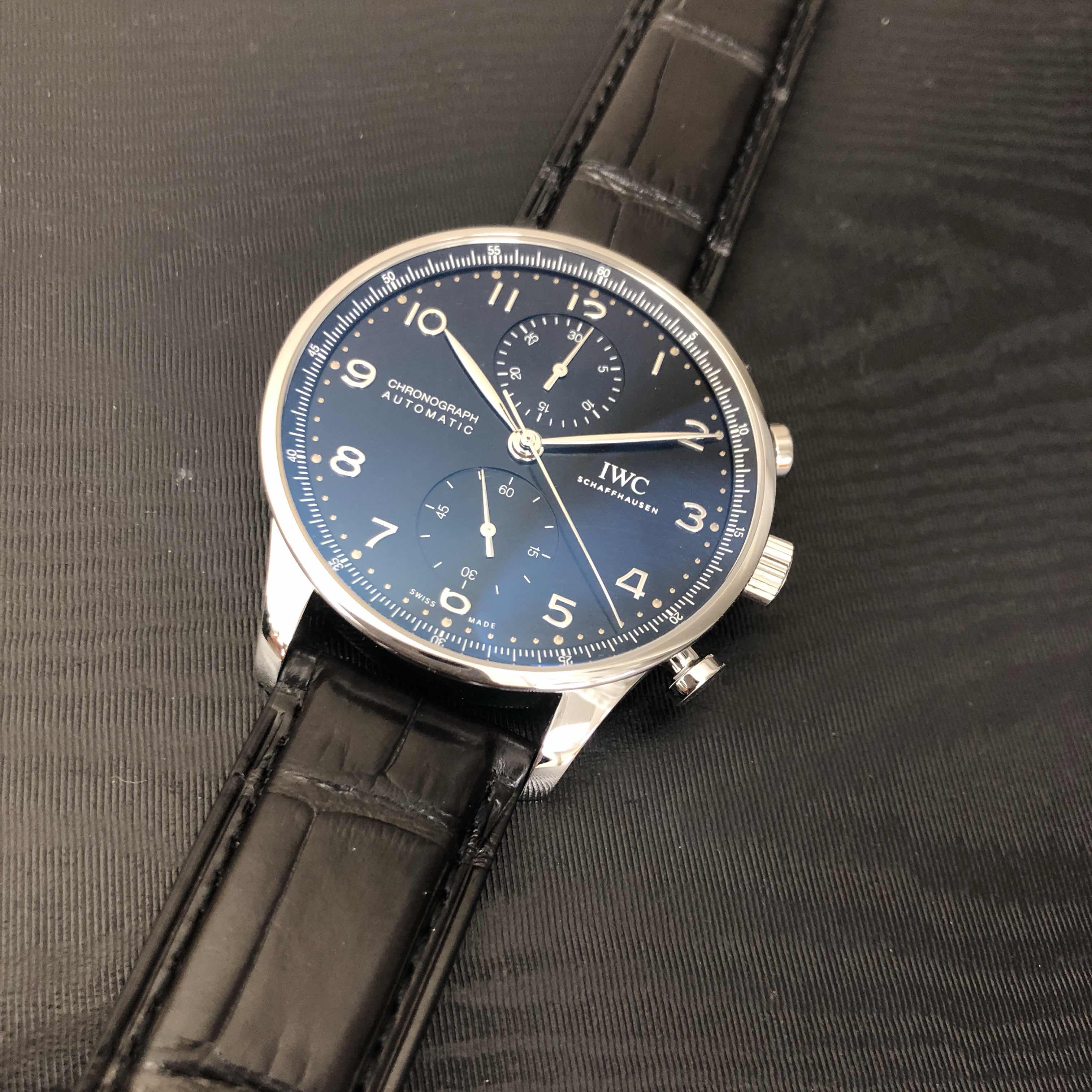 IWC IW371609 Portuguese - Replica Watch - Automatic - Steel Case - Black Dial - Alligator Strap - Image 5