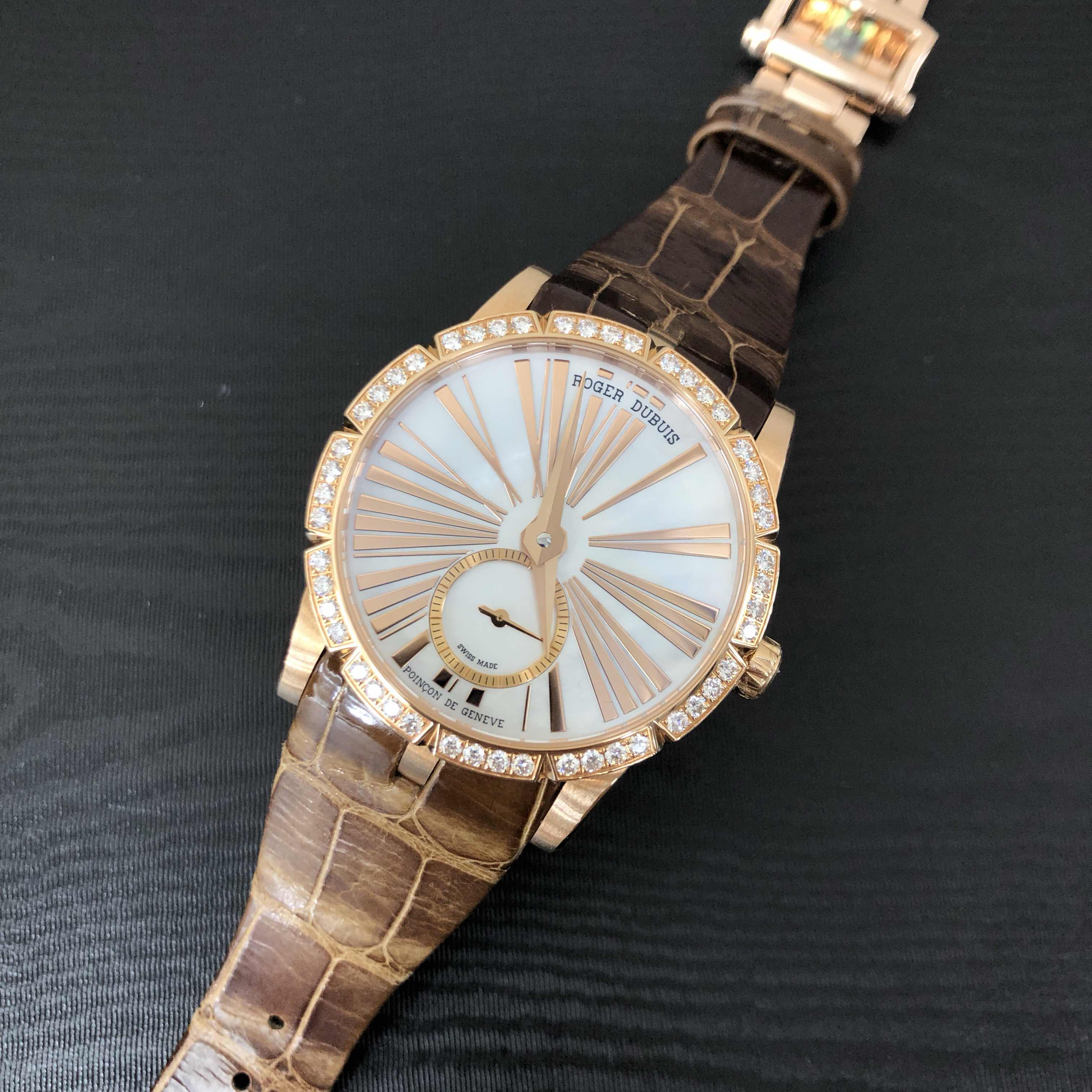 Roger Dubuis EXCALIBUR RDDBEX0493 Automatic 18kt Rose Gold Diamonds White Dial Replica Watch - Image 5