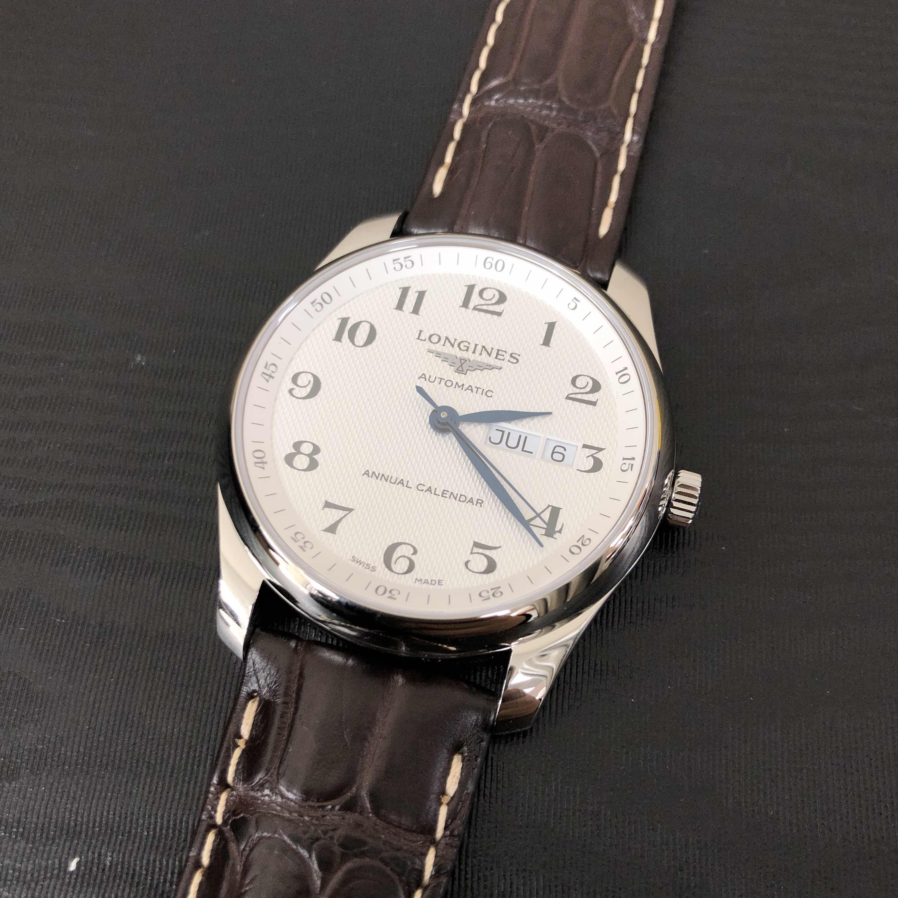 Longines L2.910.4.78.3 Master Automatic Silver Dial Leather Strap Replica Watch - Image 5