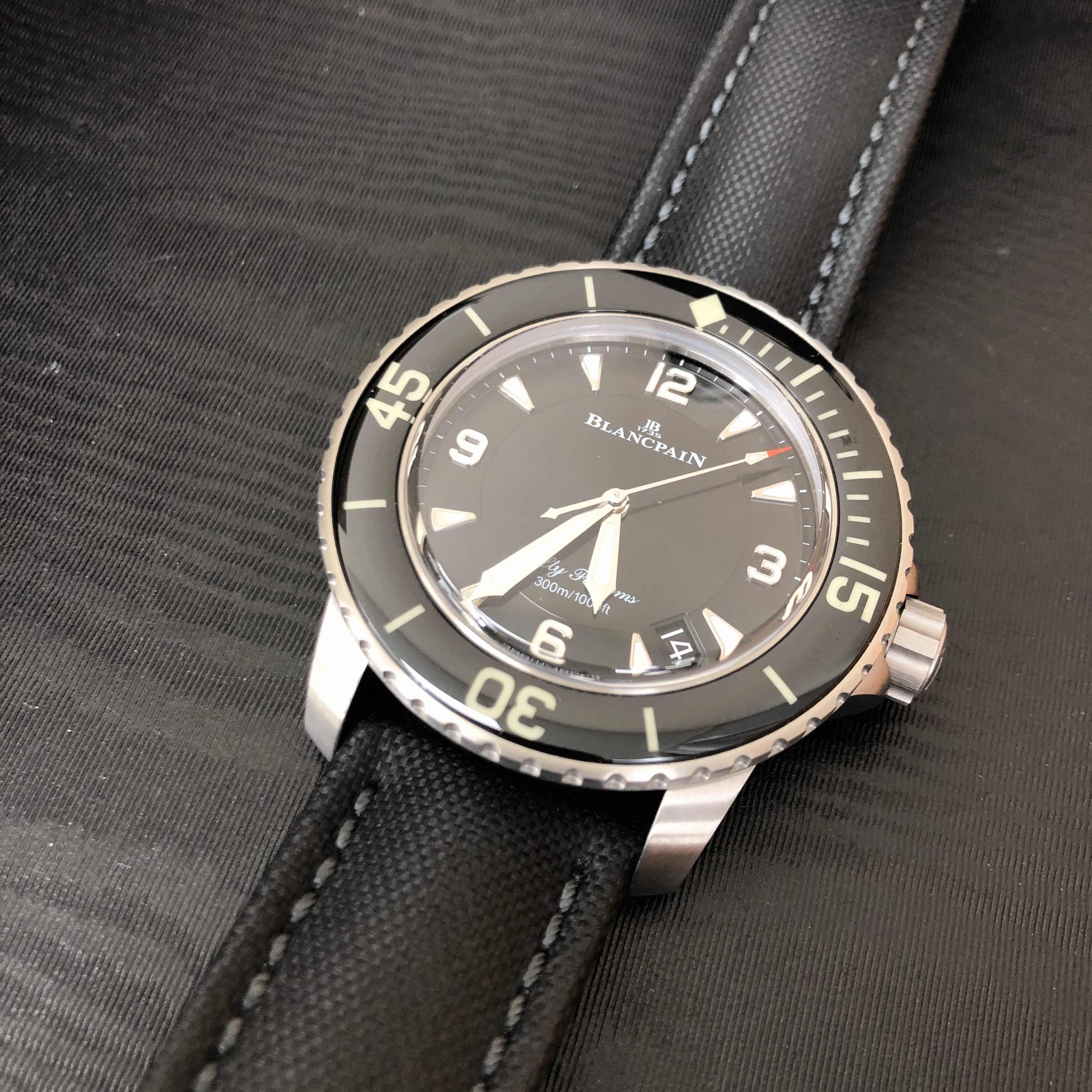 5015-12B30-B52A - Blancpain Fifty Fathoms Replica Watch Automatic PVD Titanium Black Dial - Image 5