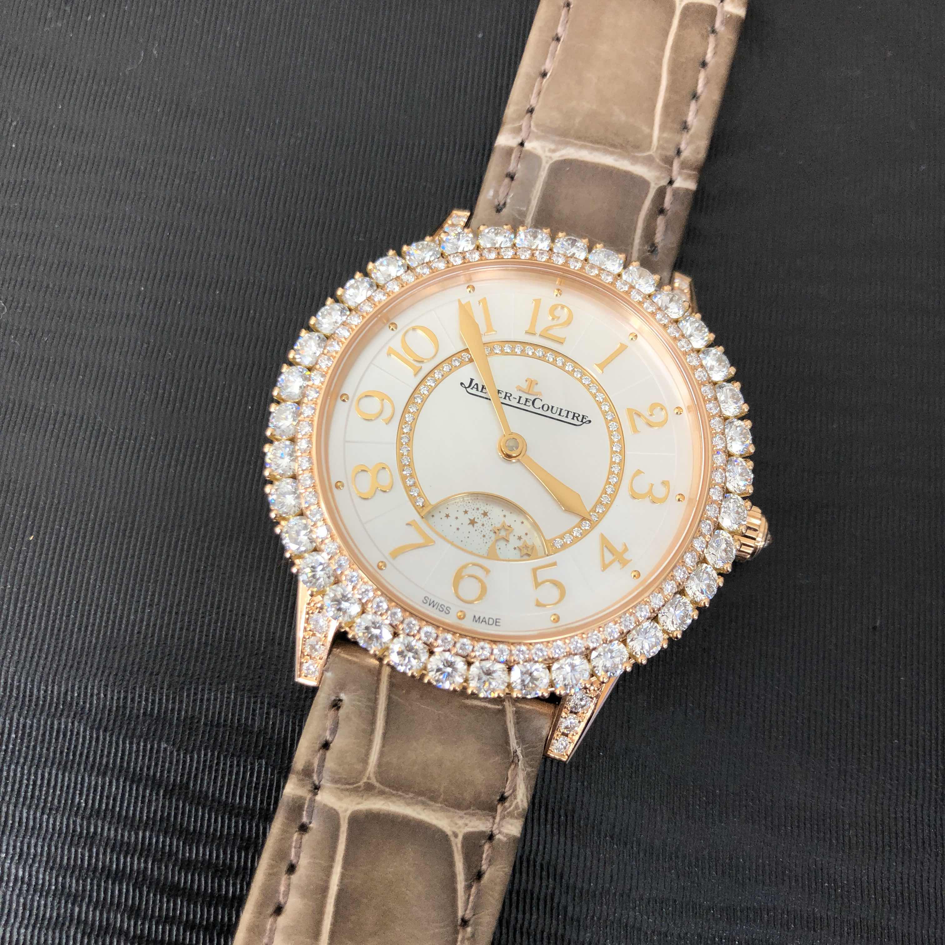 Jaeger-Lecoultre Q3432570 Automatic 18kt Rose Gold Diamond Bezel Replica Watch - Image 5