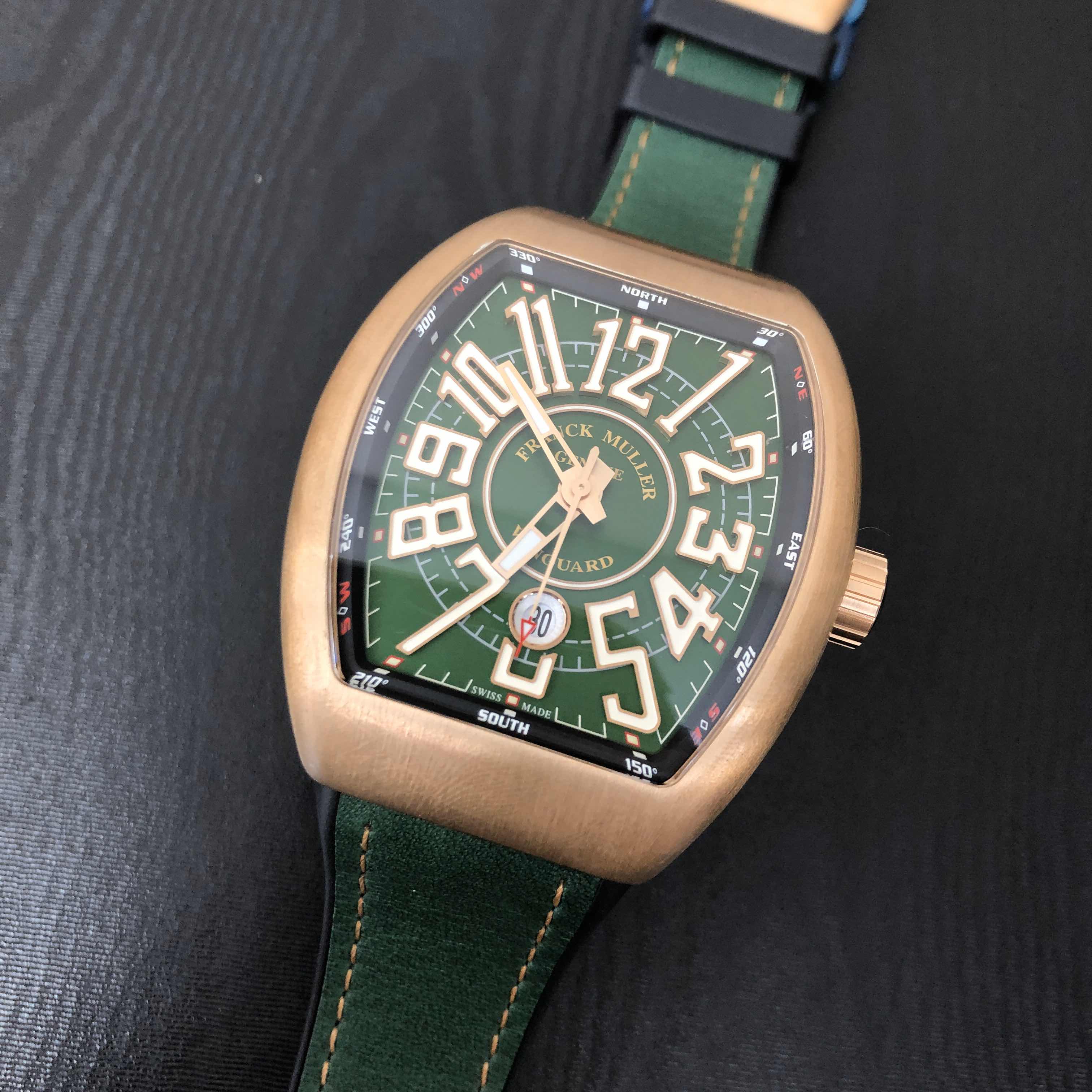 Franck Muller V 45 SC DT CIR BZ.NR.BR - GREEN Vanguard Auto Brass Case Replica Watch - Image 5