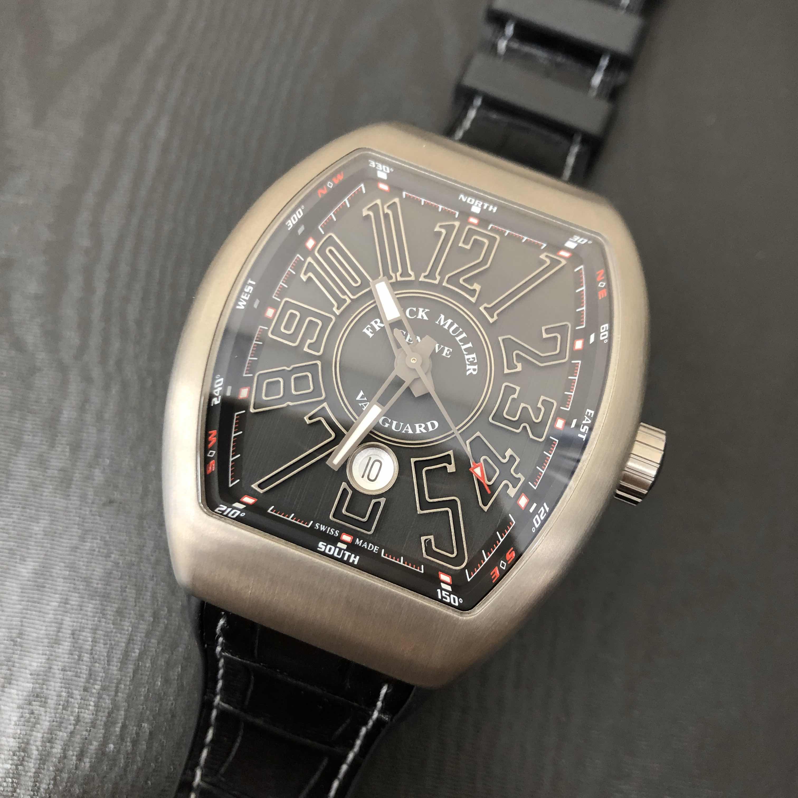Franck Muller V 45 SC DT TT.BR.NR VANGUARD Replica Watch, Automatic, Gray Dial, Titanium Case - Image 5